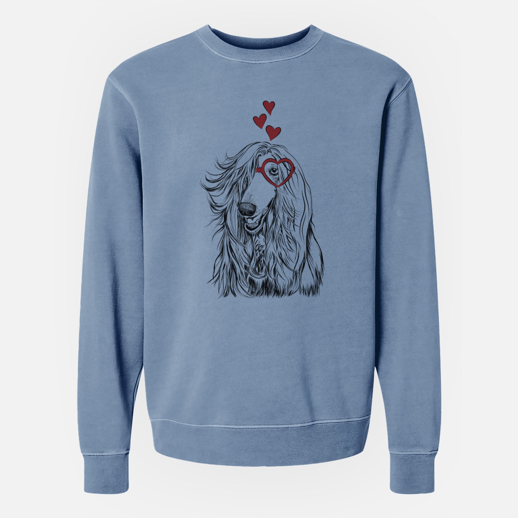 Valentine Sterling the Afghan Hound - Unisex Pigment Dyed Crew Sweatshirt