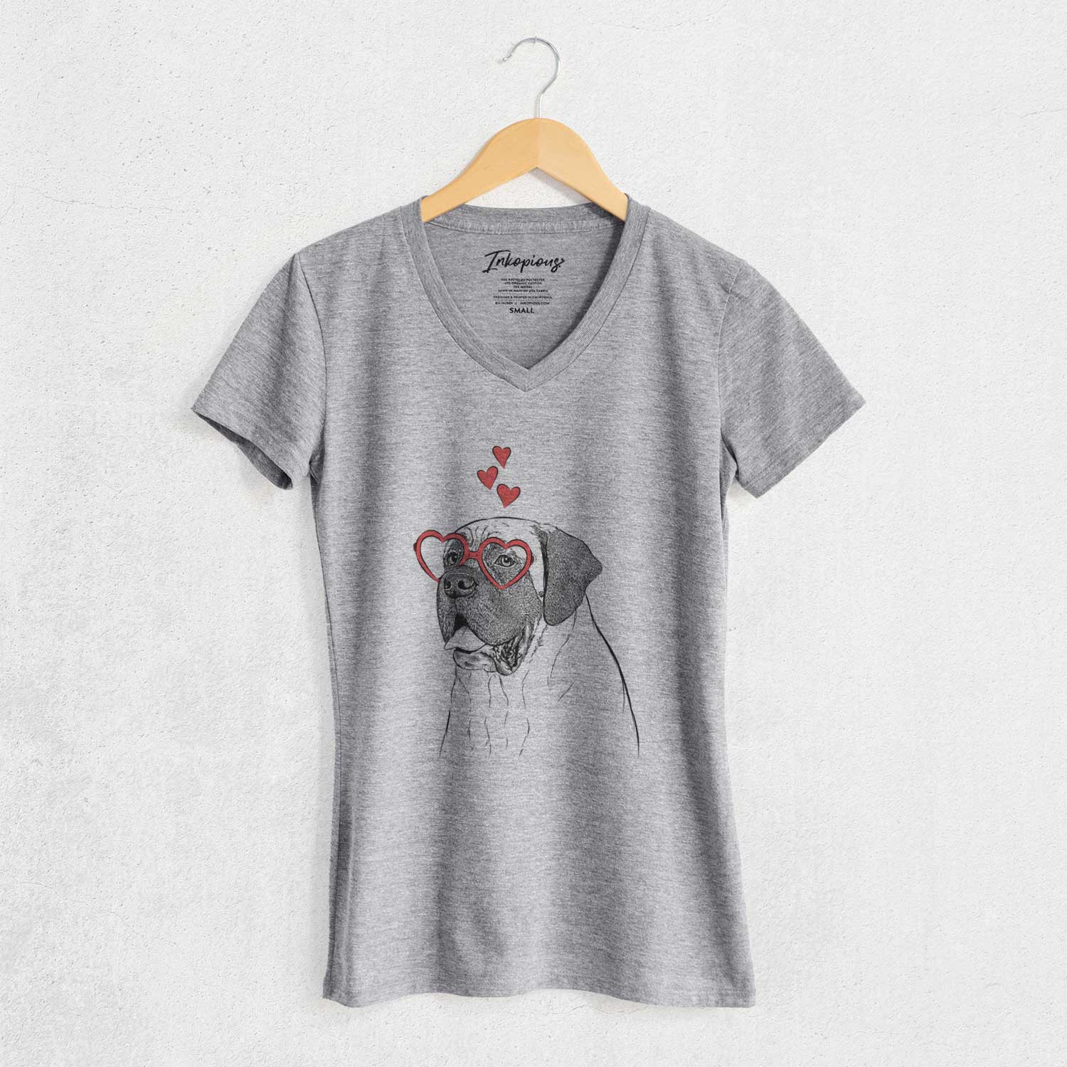 Valentine Sterling the English Mastiff - Women's V-neck Shirt
