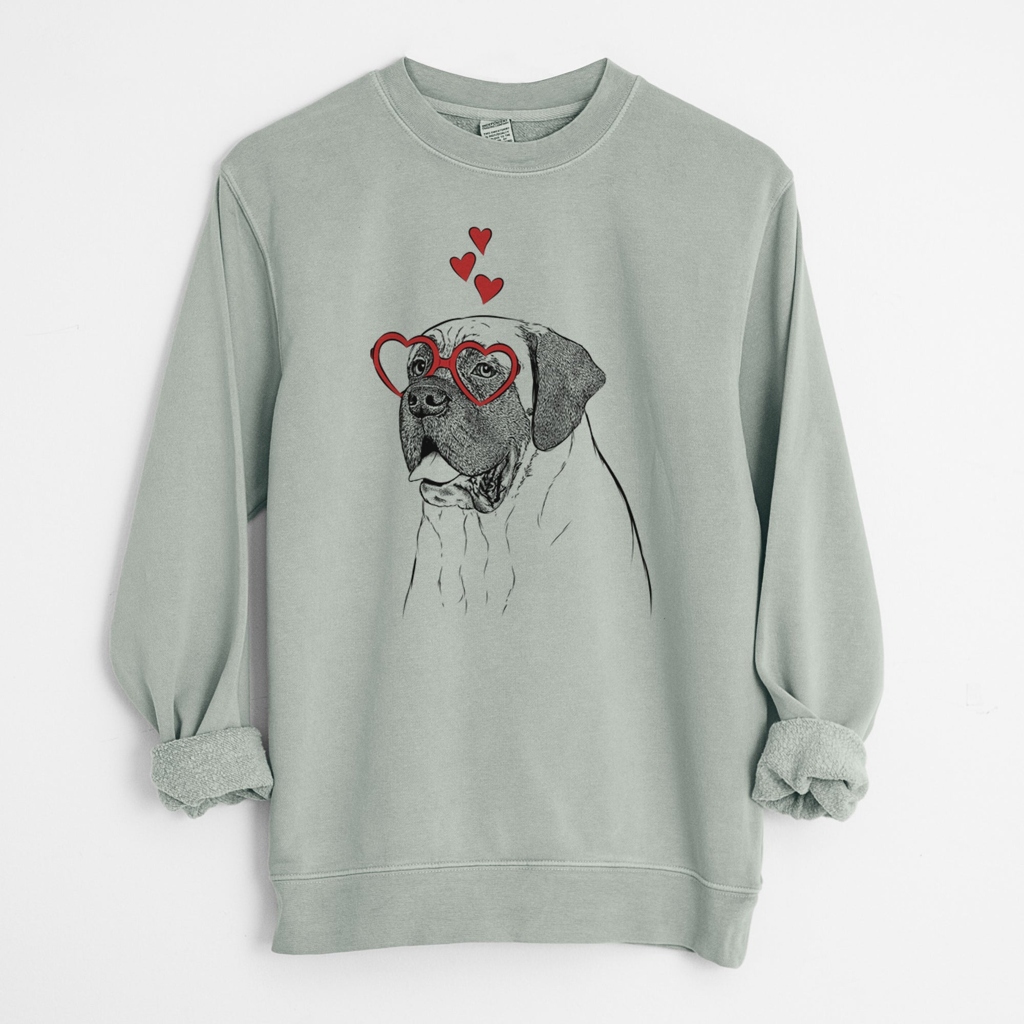 Valentine Sterling the English Mastiff - Unisex Pigment Dyed Crew Sweatshirt