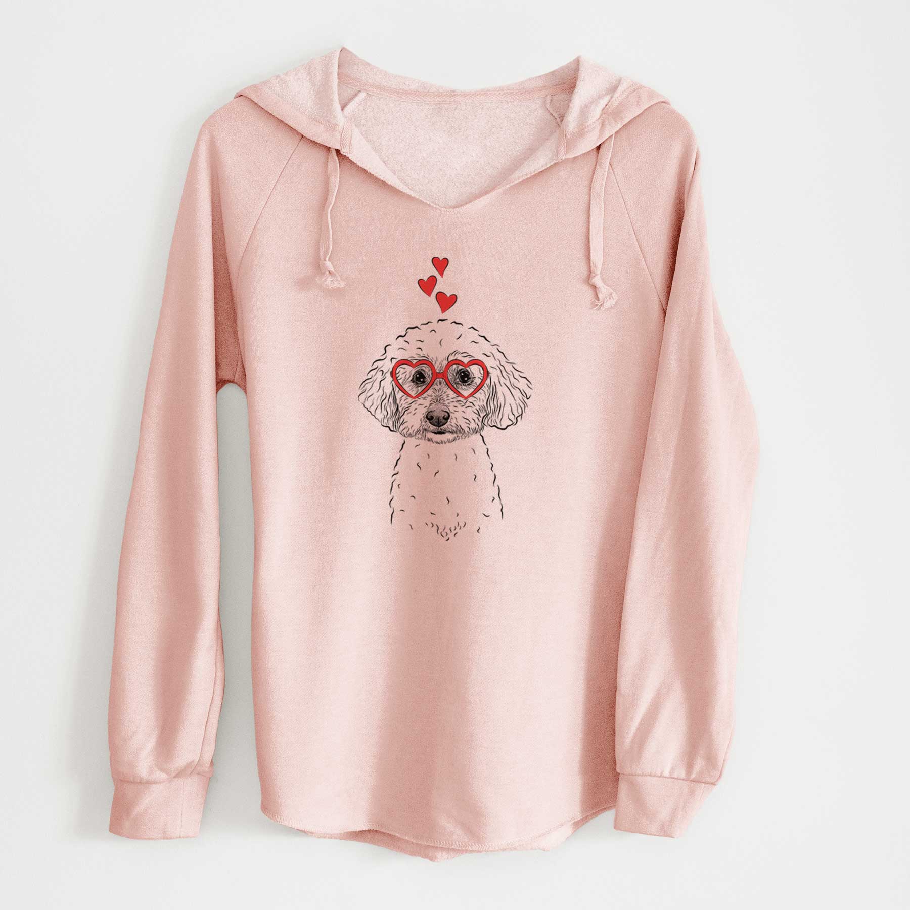 Valentine Stitch the Bichonpoo - Cali Wave Hooded Sweatshirt