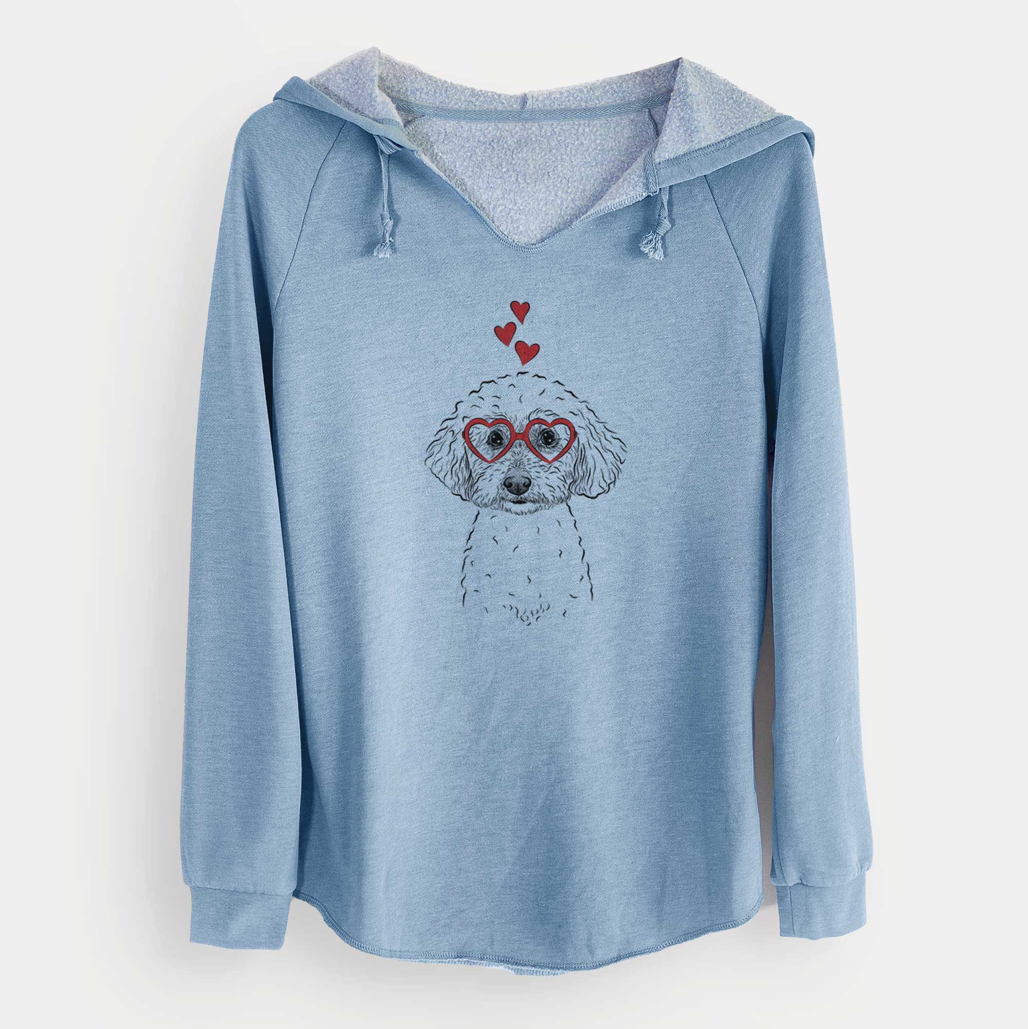 Valentine Stitch the Bichonpoo - Cali Wave Hooded Sweatshirt