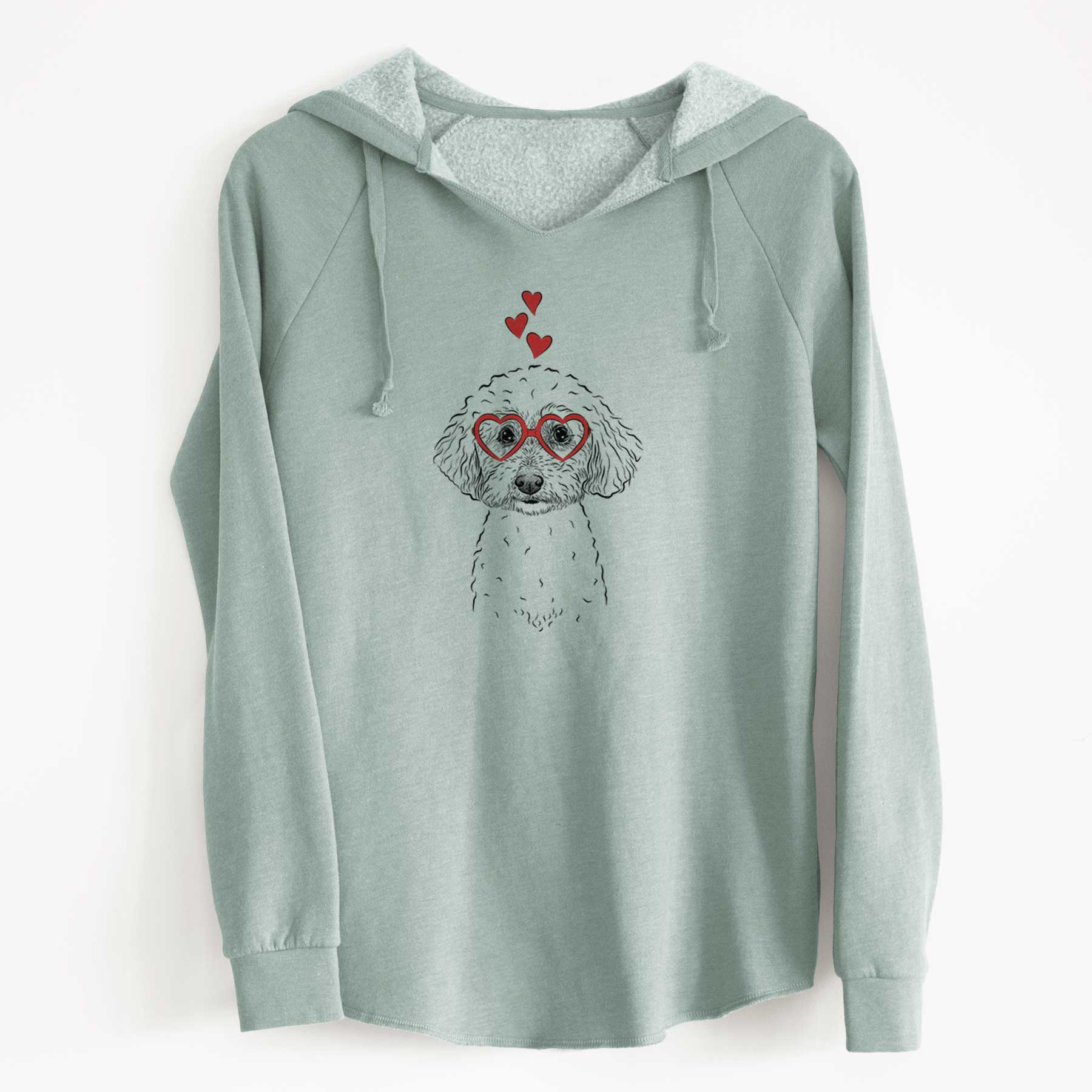 Valentine Stitch the Bichonpoo - Cali Wave Hooded Sweatshirt