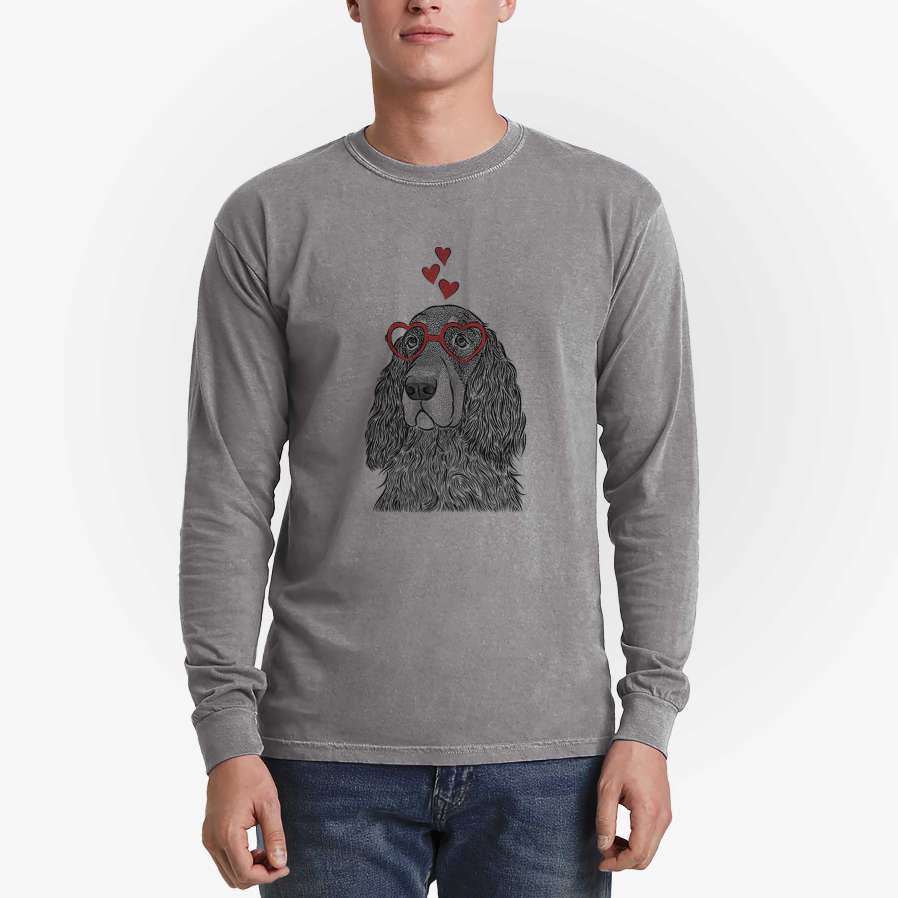 Valentine Stormy the Gordon Setter - Heavyweight 100% Cotton Long Sleeve