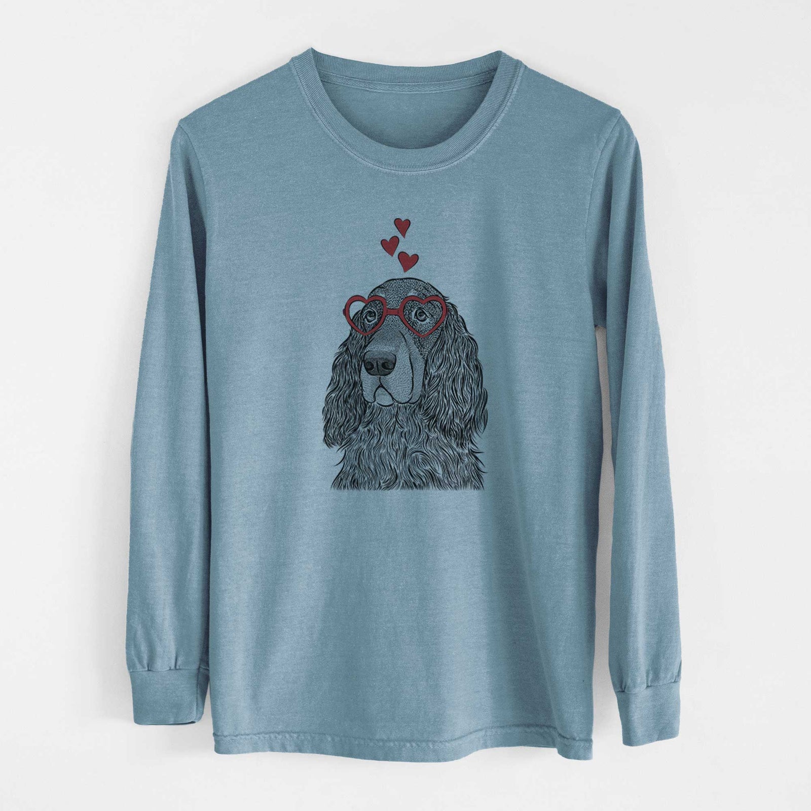 Valentine Stormy the Gordon Setter - Heavyweight 100% Cotton Long Sleeve