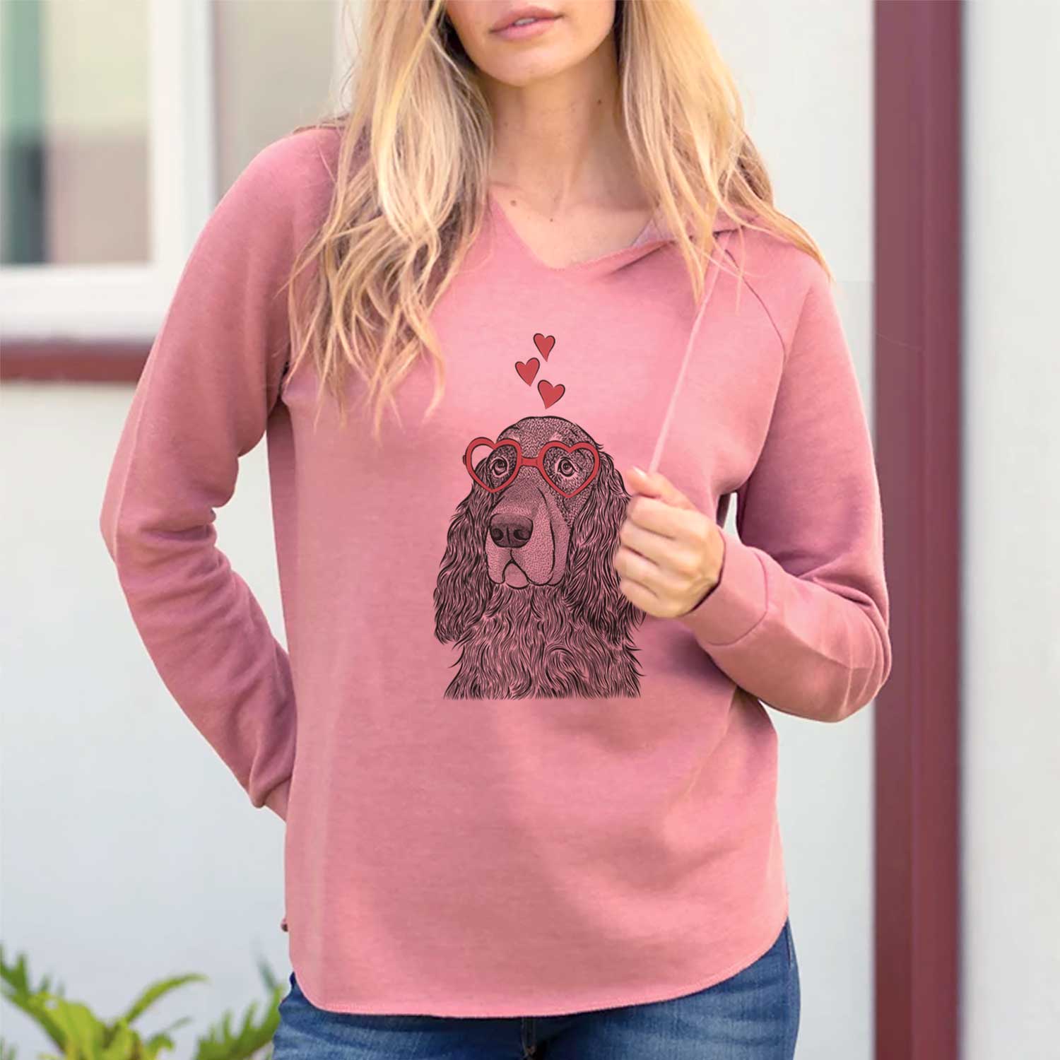 Valentine Stormy the Gordon Setter - Cali Wave Hooded Sweatshirt