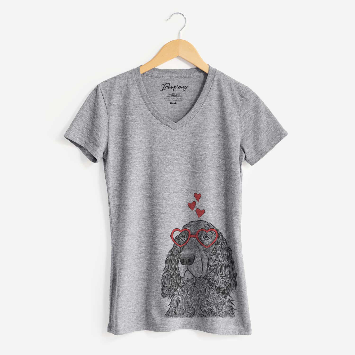 Valentine Stormy the Gordon Setter - Women's V-neck Shirt