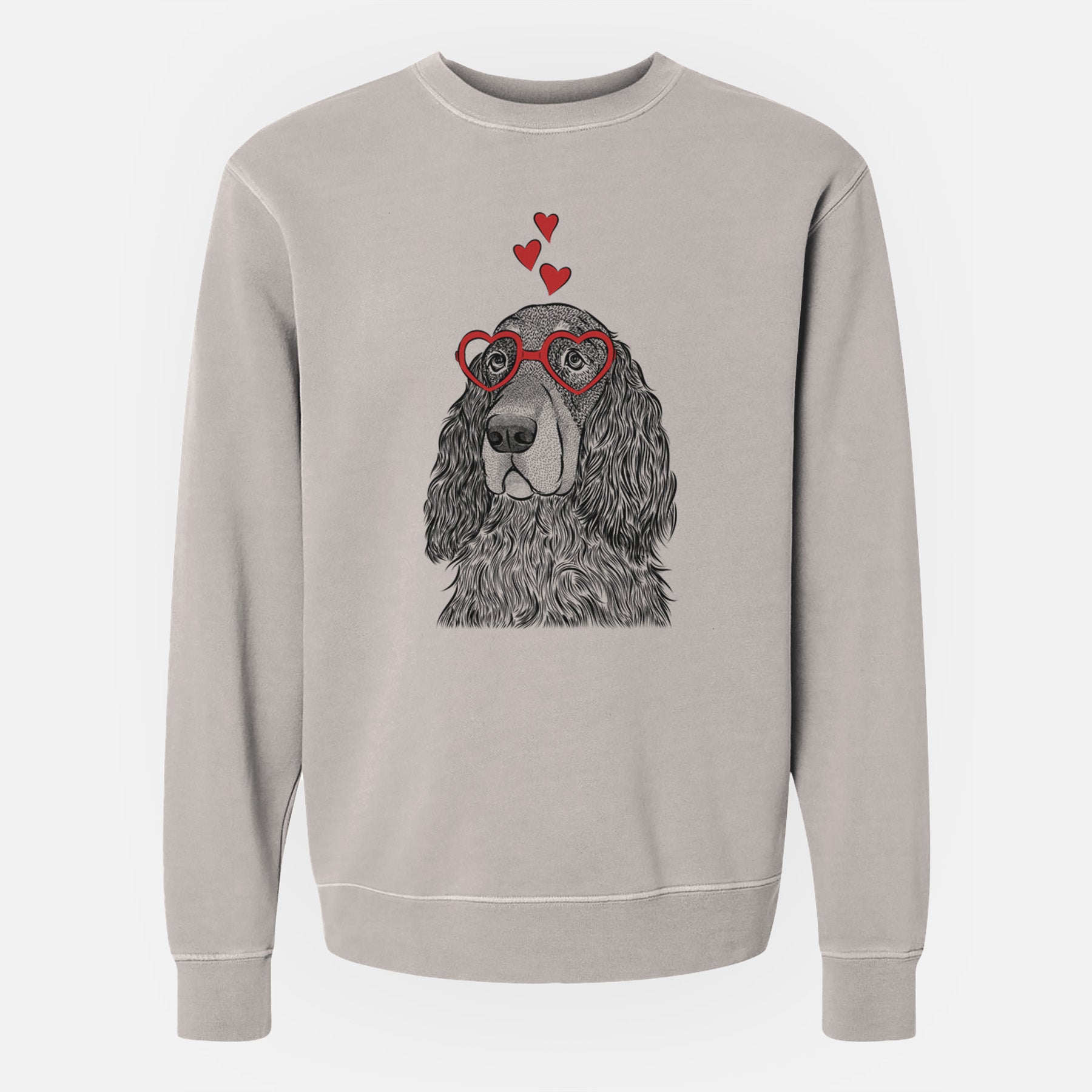 Valentine Stormy the Gordon Setter - Unisex Pigment Dyed Crew Sweatshirt