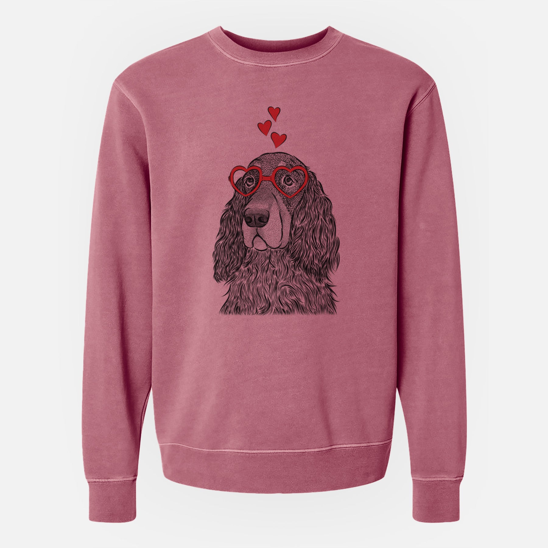 Valentine Stormy the Gordon Setter - Unisex Pigment Dyed Crew Sweatshirt