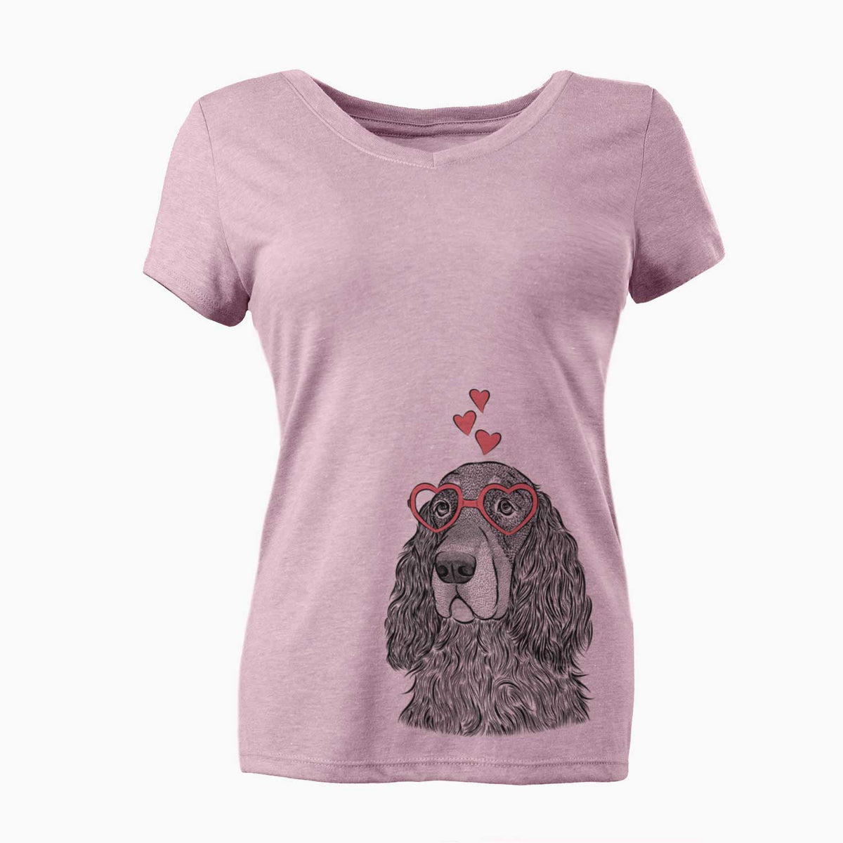 Valentine Stormy the Gordon Setter - Women's V-neck Shirt