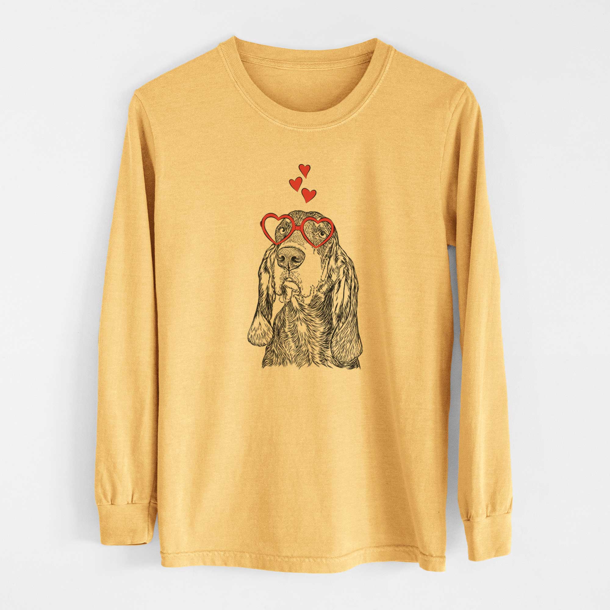 Valentine Stu the Black and Tan Coonhound - Heavyweight 100% Cotton Long Sleeve