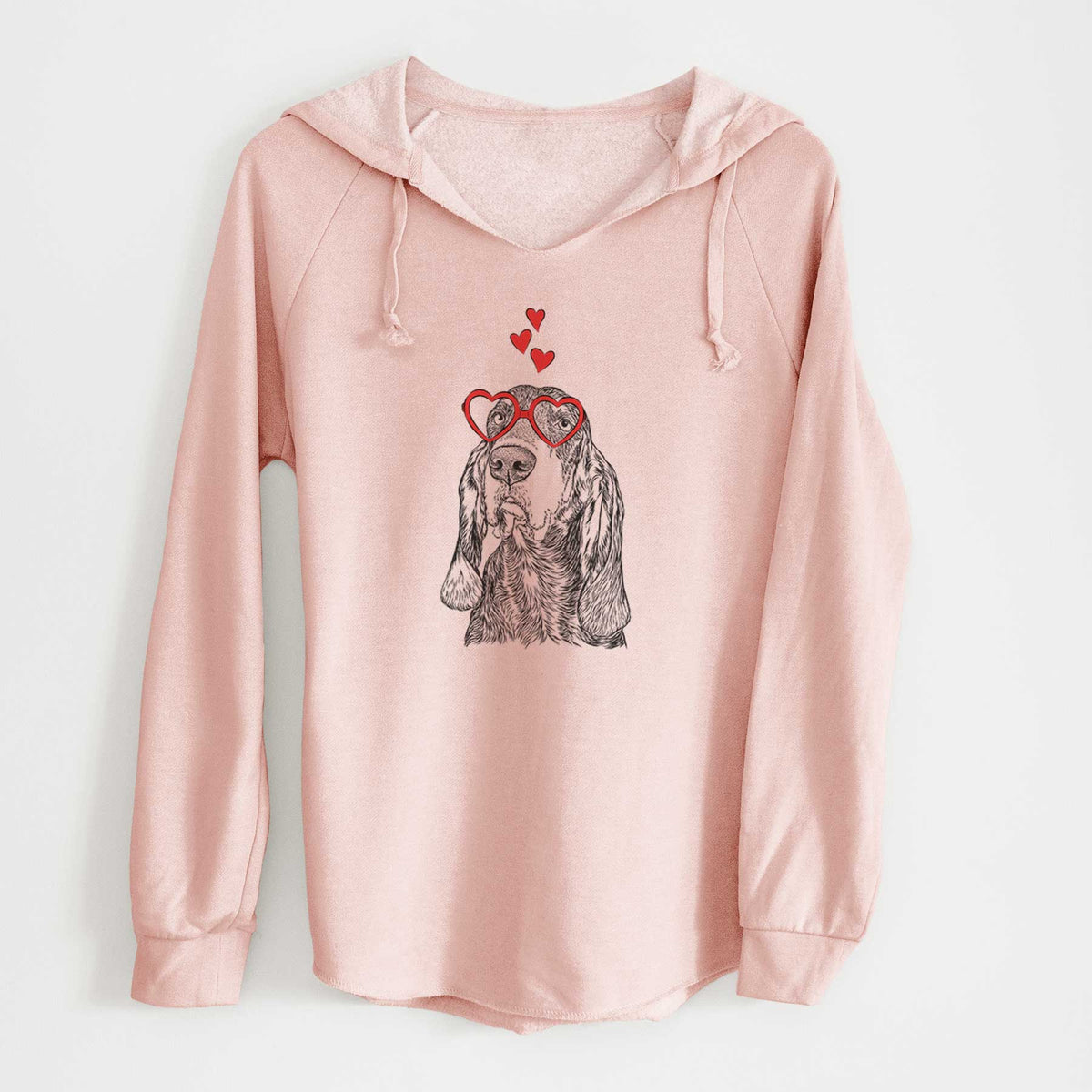 Valentine Stu the Black and Tan Coonhound - Cali Wave Hooded Sweatshirt