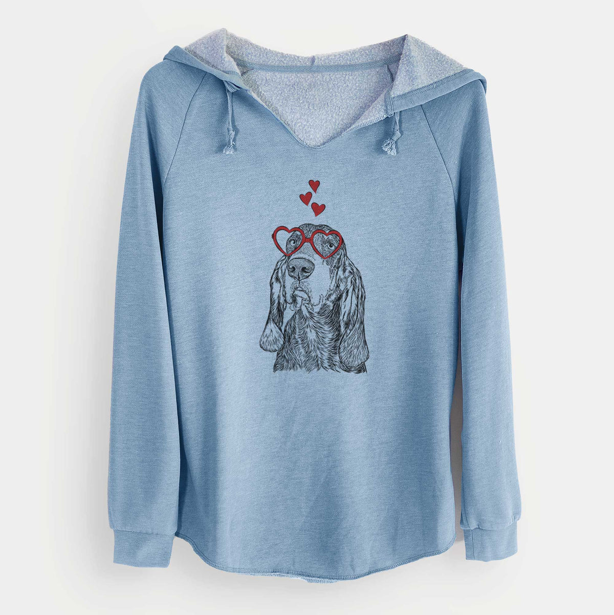 Valentine Stu the Black and Tan Coonhound - Cali Wave Hooded Sweatshirt