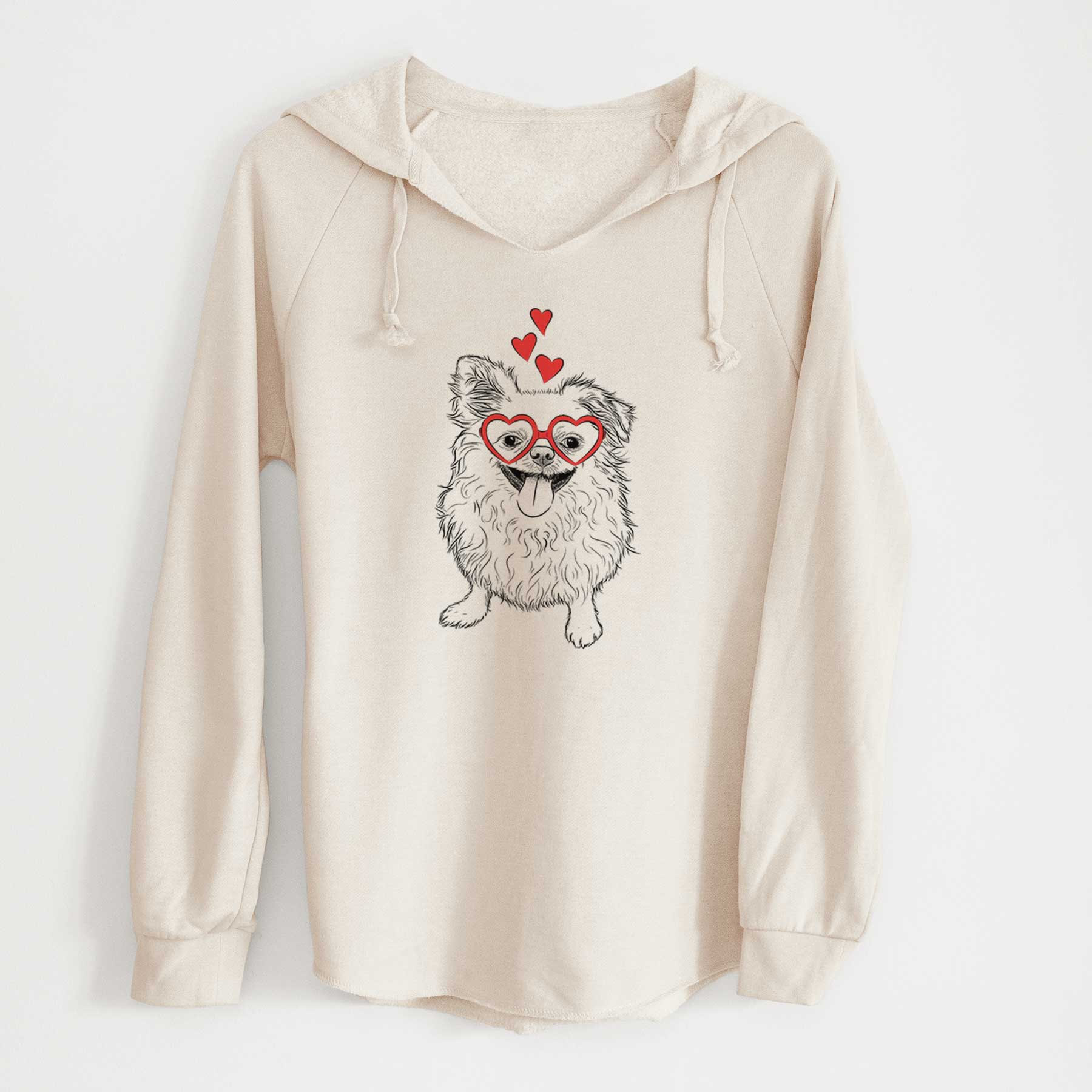 Valentine Stuart the Longhaired Chihuahua - Cali Wave Hooded Sweatshirt