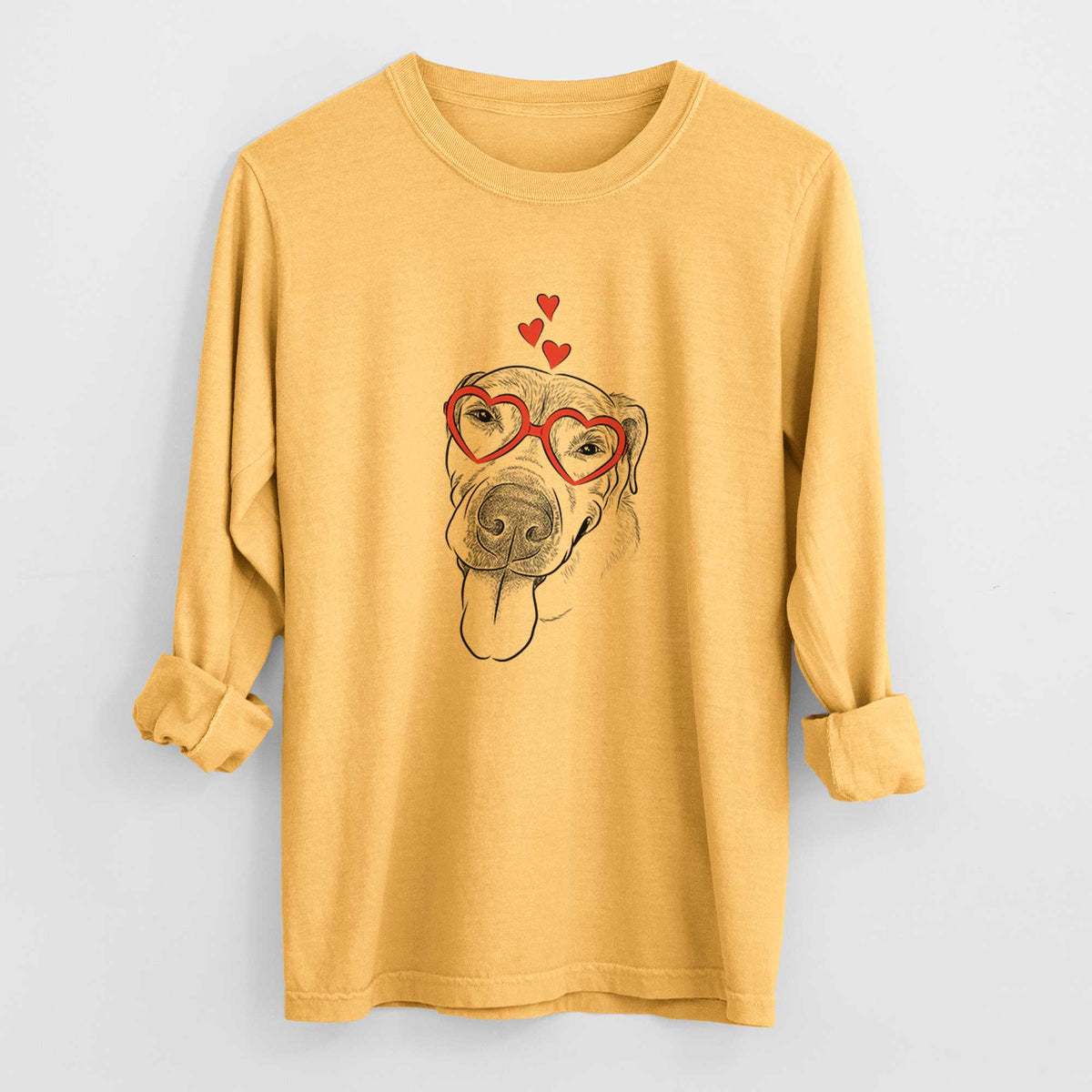 Valentine Sugar the Staffordshire Terrier Mix - Heavyweight 100% Cotton Long Sleeve