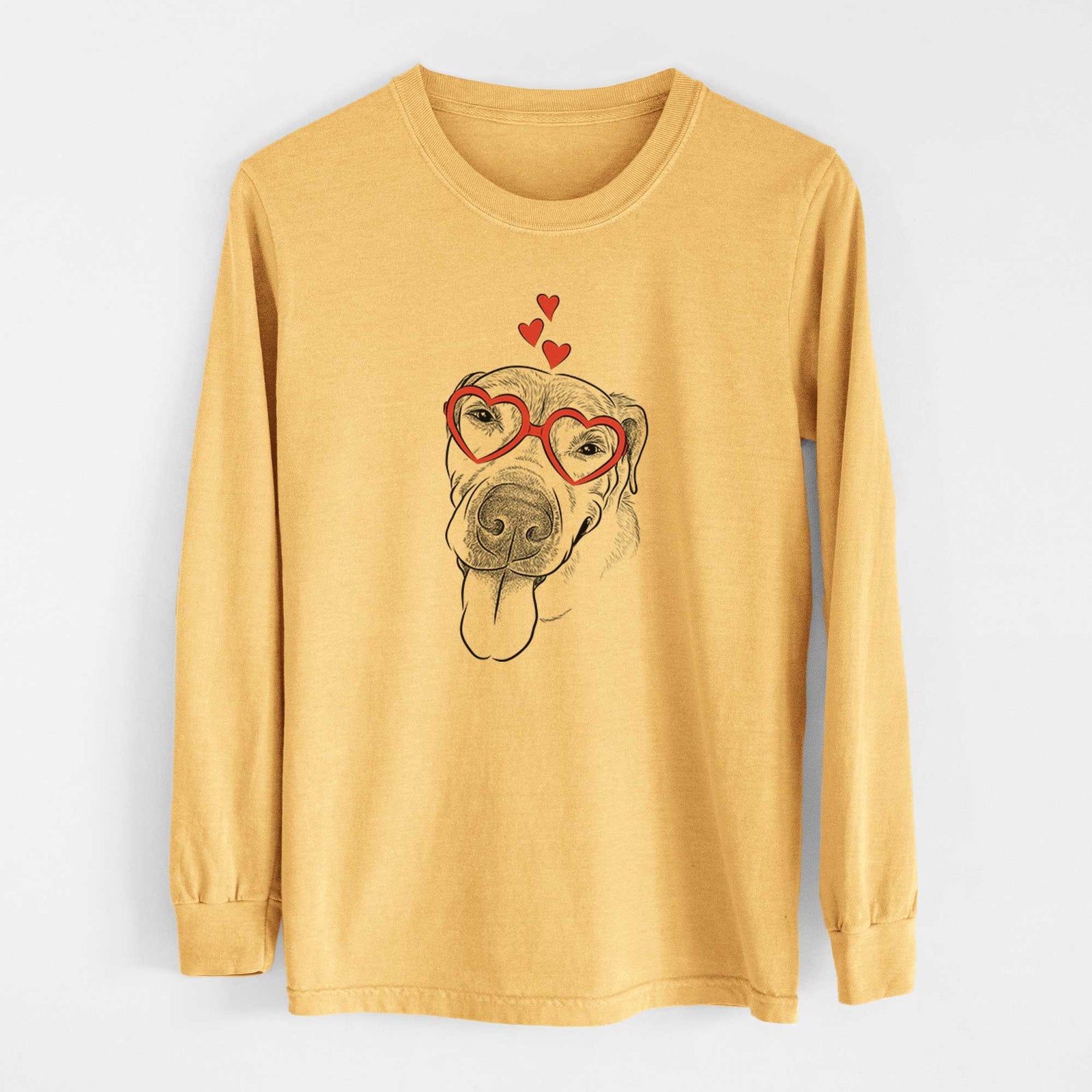 Valentine Sugar the Staffordshire Terrier Mix - Heavyweight 100% Cotton Long Sleeve