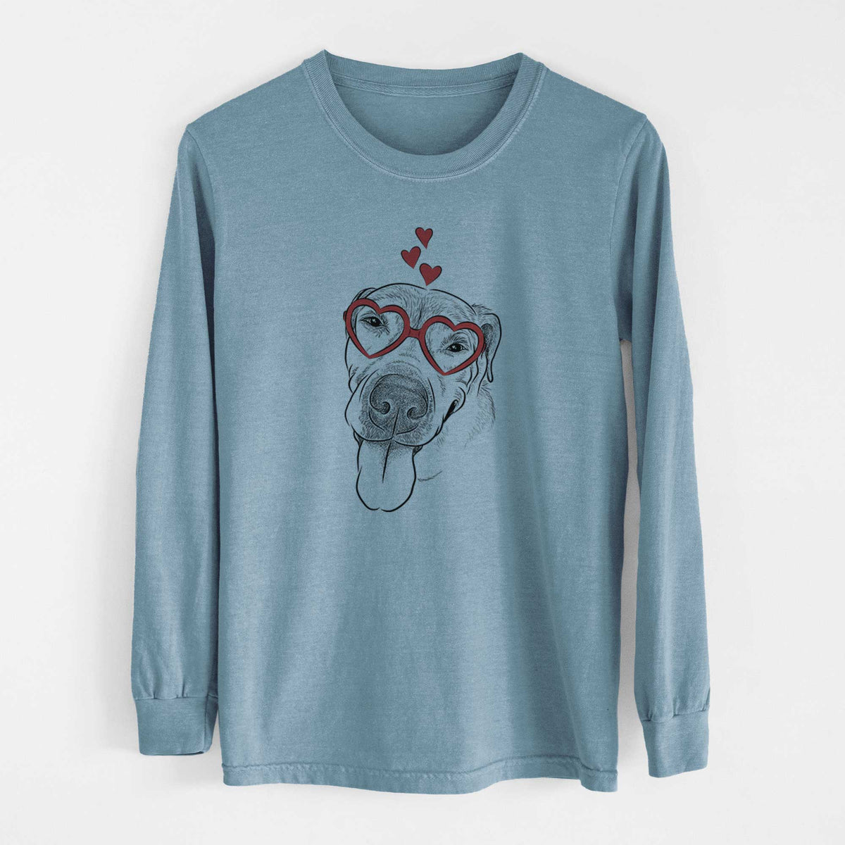 Valentine Sugar the Staffordshire Terrier Mix - Heavyweight 100% Cotton Long Sleeve