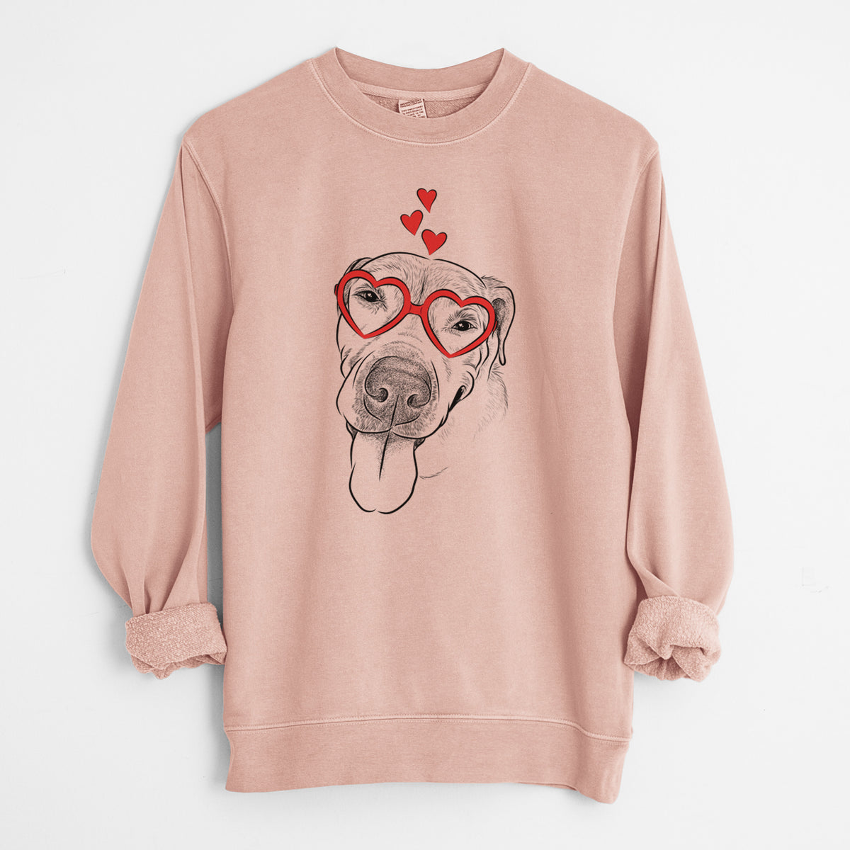 Valentine Sugar the Staffordshire Terrier Mix - Unisex Pigment Dyed Crew Sweatshirt