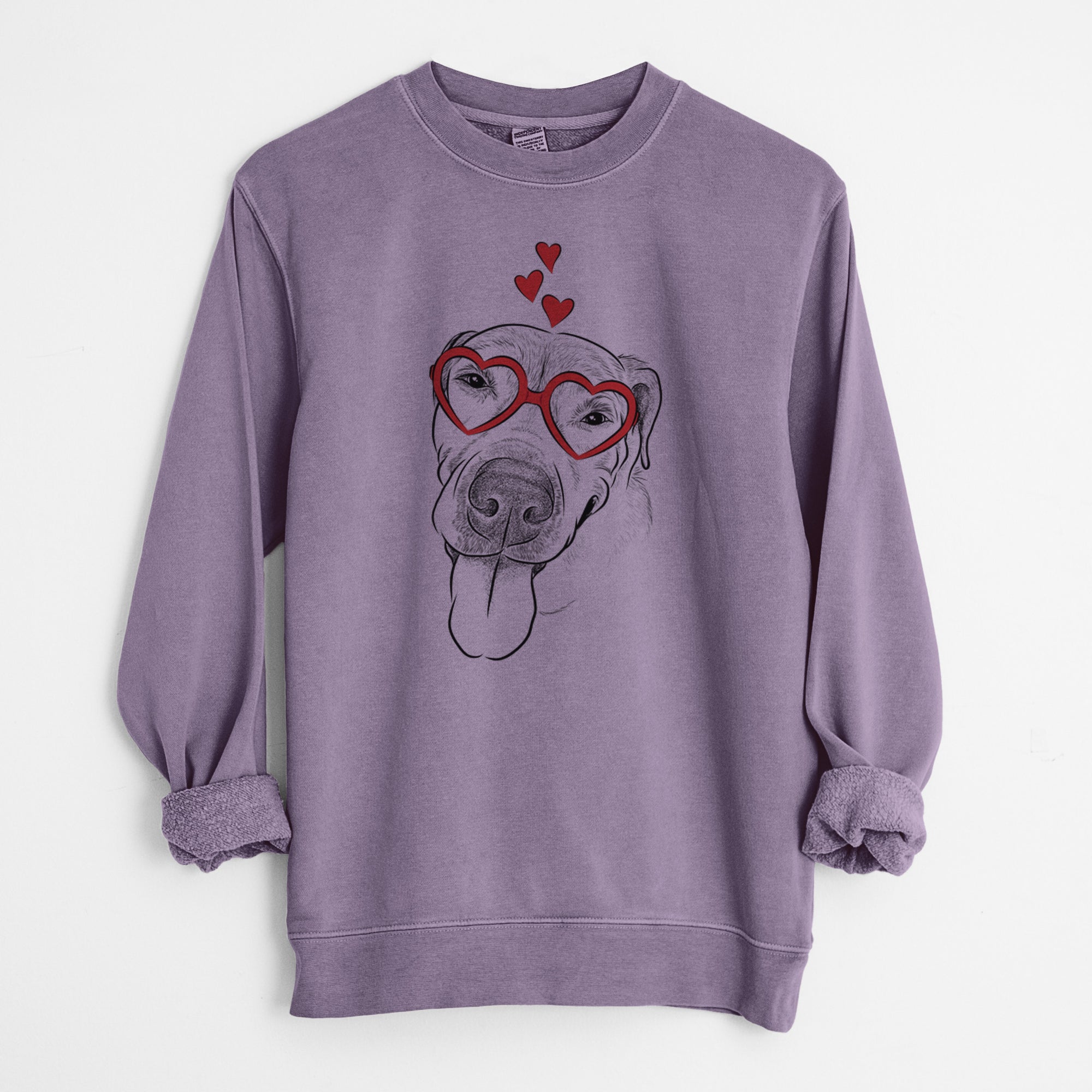 Valentine Sugar the Staffordshire Terrier Mix - Unisex Pigment Dyed Crew Sweatshirt