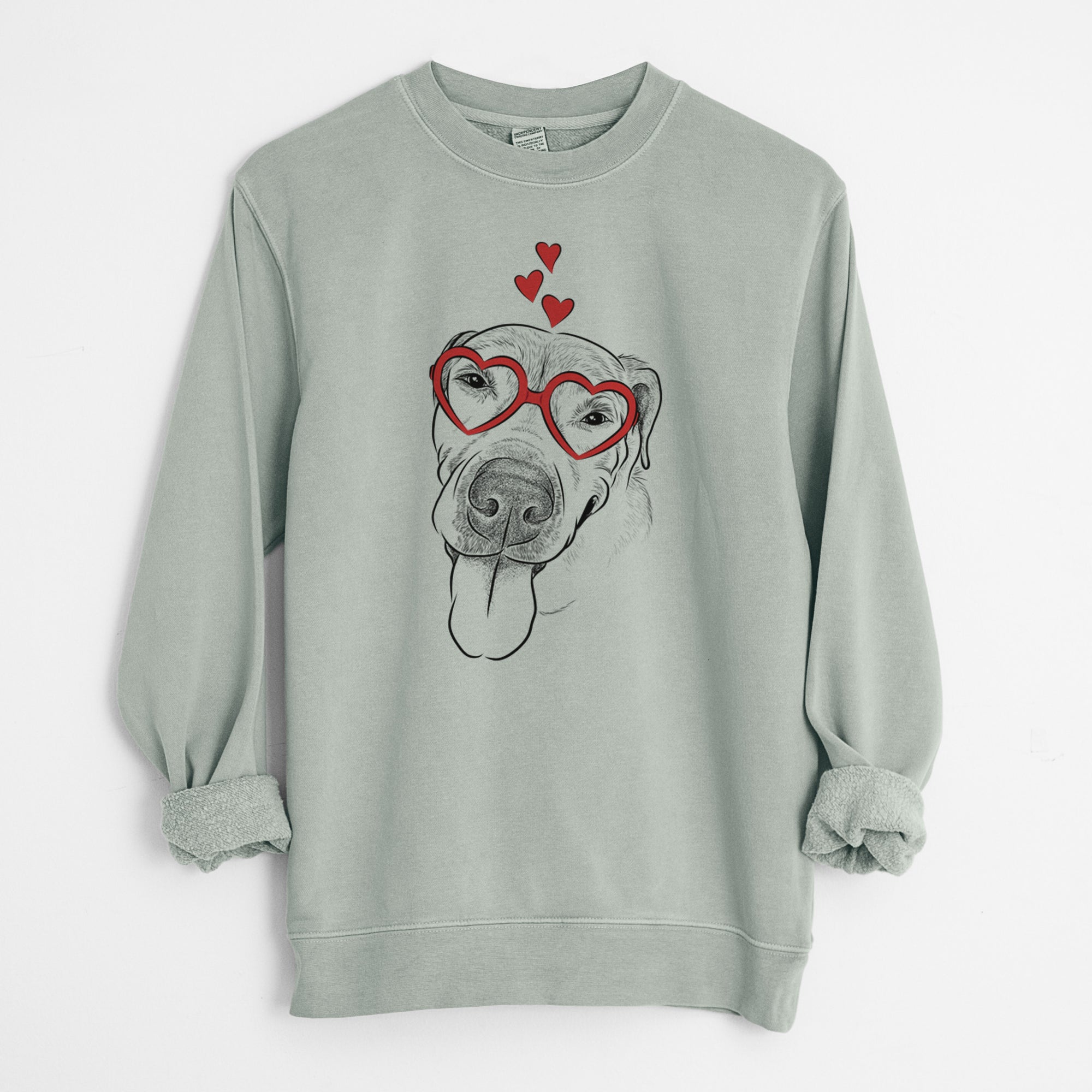 Valentine Sugar the Staffordshire Terrier Mix - Unisex Pigment Dyed Crew Sweatshirt