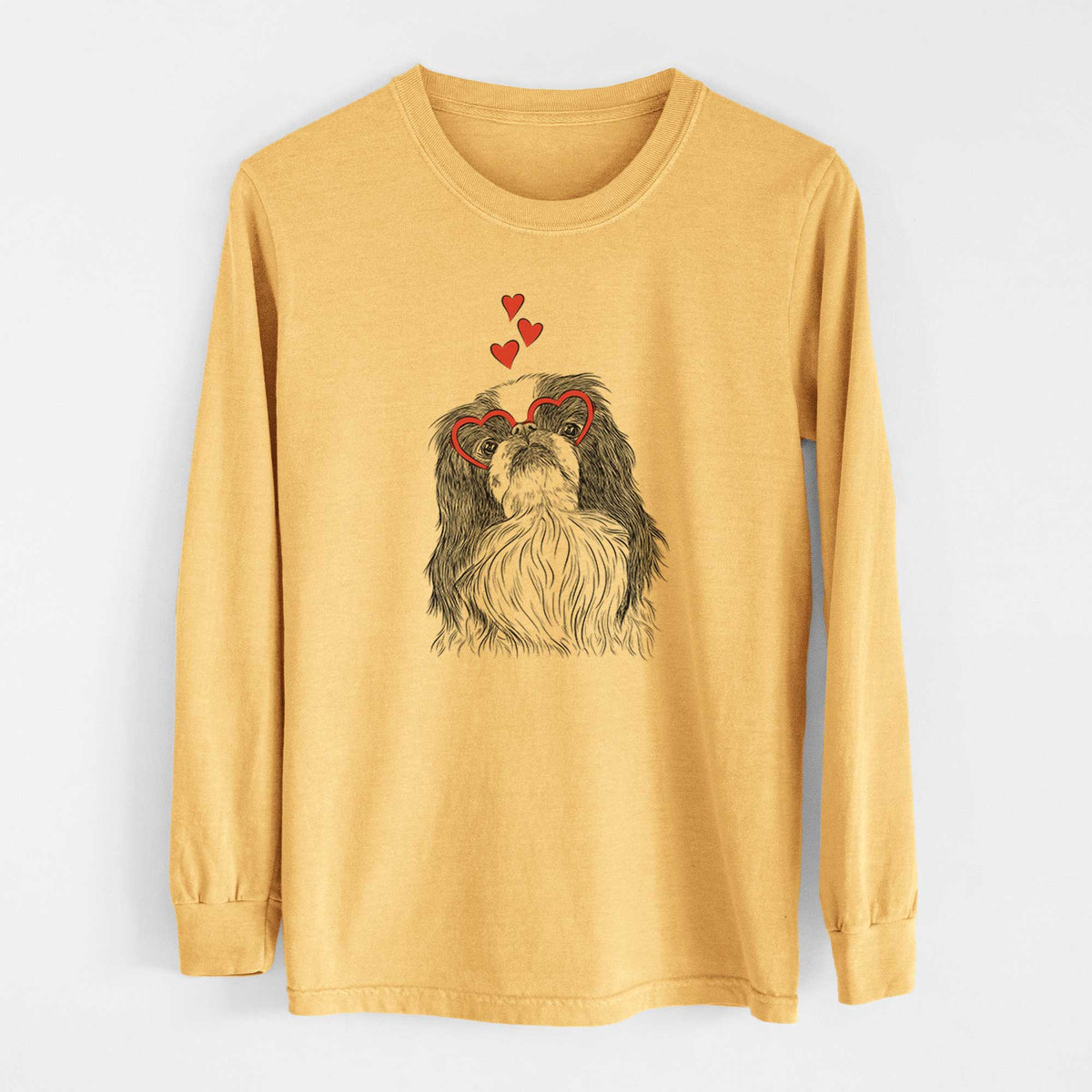 Valentine Suki the Japanese Chin - Heavyweight 100% Cotton Long Sleeve