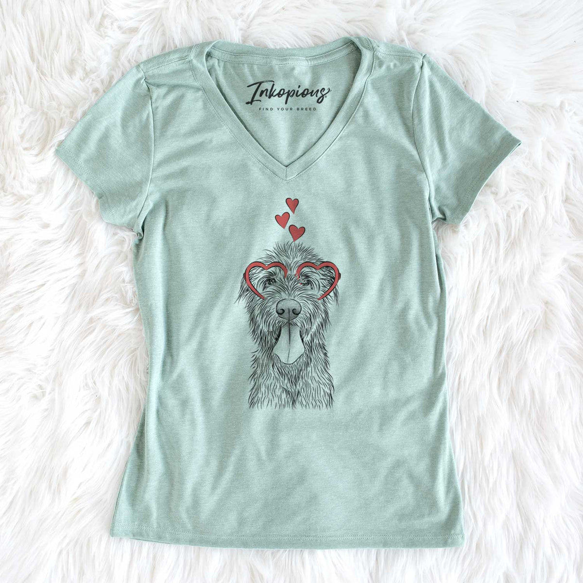 Valentine Sullivan the Irish Wolfhound - Women's V-neck Shirt