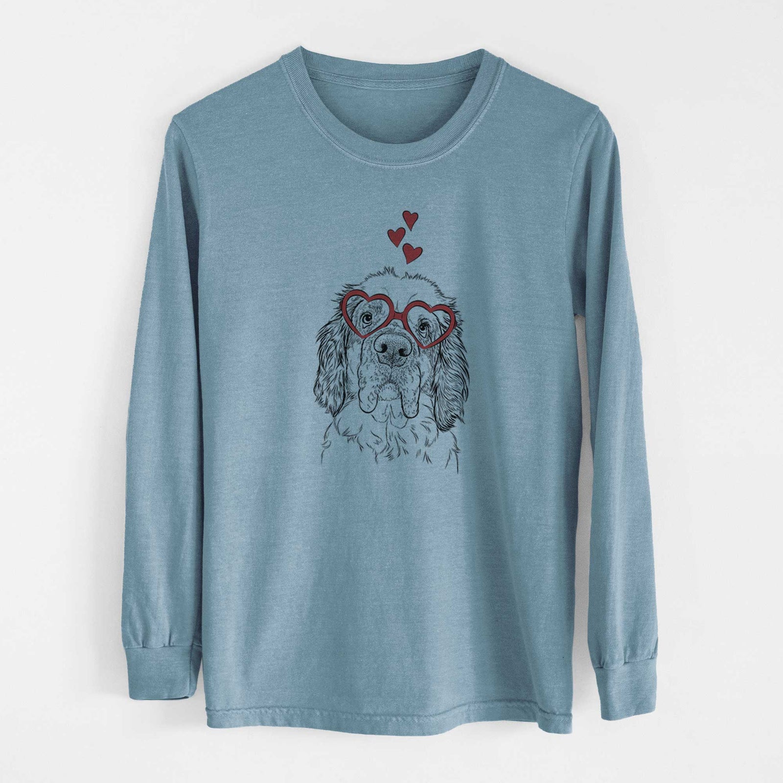 Valentine Sully the Clumber Spaniel - Heavyweight 100% Cotton Long Sleeve