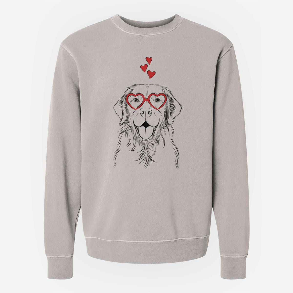 Valentine Sunny the Golden Retriever - Unisex Pigment Dyed Crew Sweatshirt
