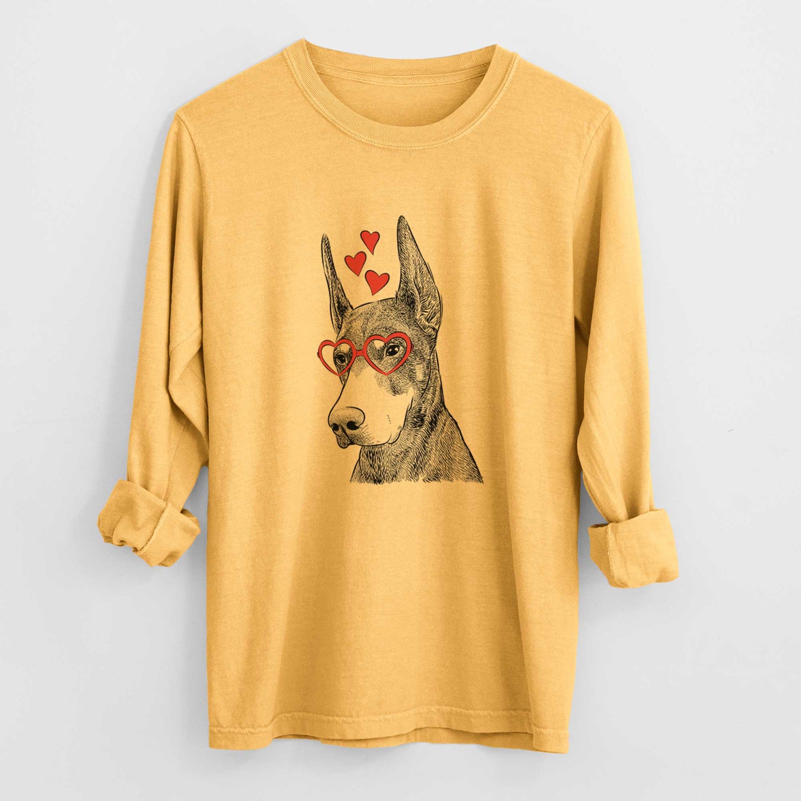 Valentine Sunny the Doberman Pinscher - Heavyweight 100% Cotton Long Sleeve