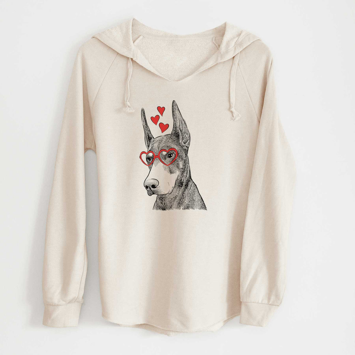 Valentine Sunny the Doberman Pinscher - Cali Wave Hooded Sweatshirt