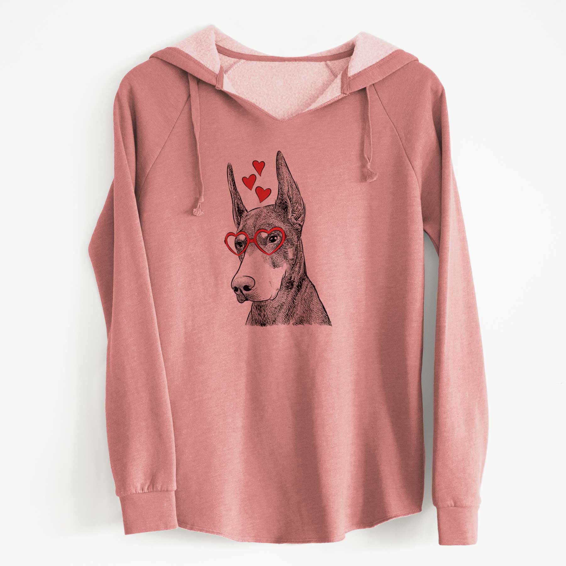 Valentine Sunny the Doberman Pinscher - Cali Wave Hooded Sweatshirt