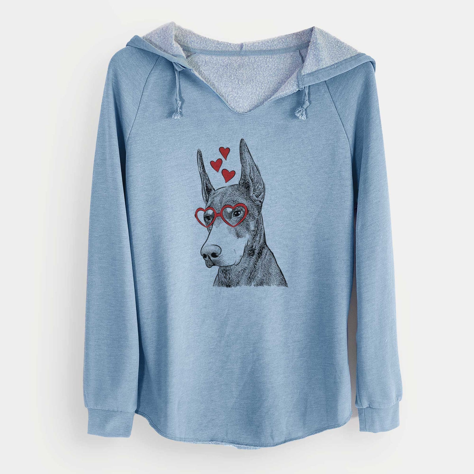 Valentine Sunny the Doberman Pinscher - Cali Wave Hooded Sweatshirt