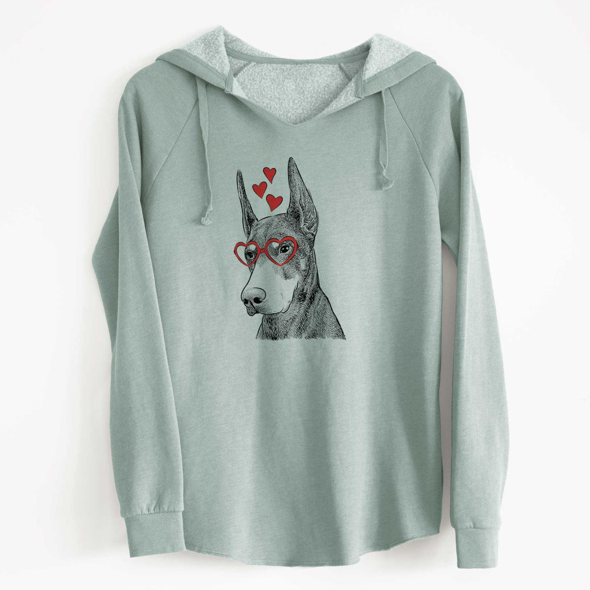Valentine Sunny the Doberman Pinscher - Cali Wave Hooded Sweatshirt