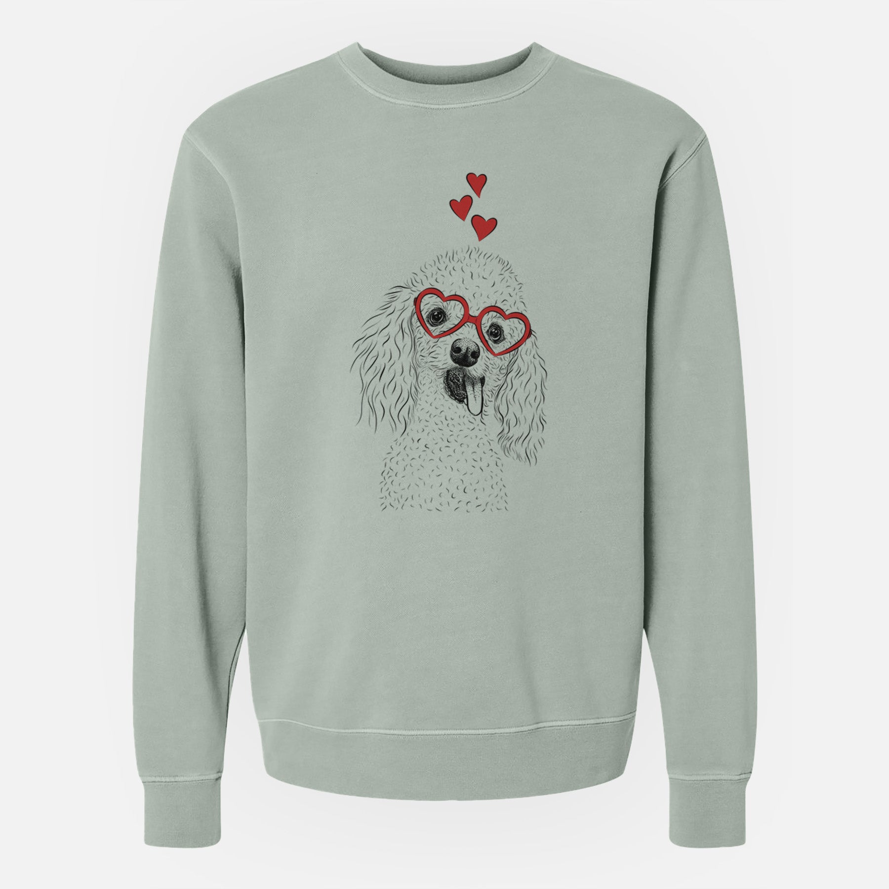 Valentine Super Joey the Toy Poodle - Unisex Pigment Dyed Crew Sweatshirt