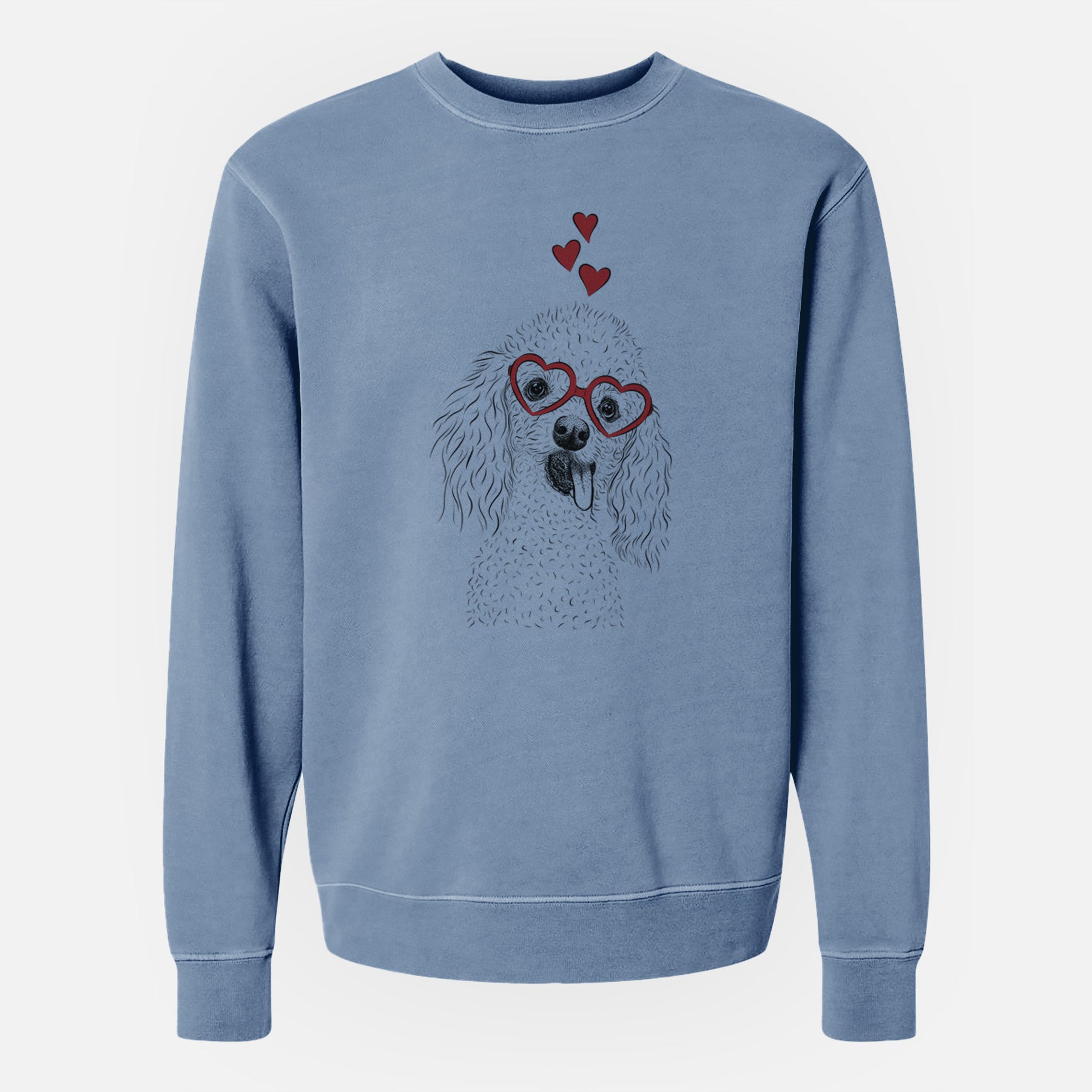 Valentine Super Joey the Toy Poodle - Unisex Pigment Dyed Crew Sweatshirt