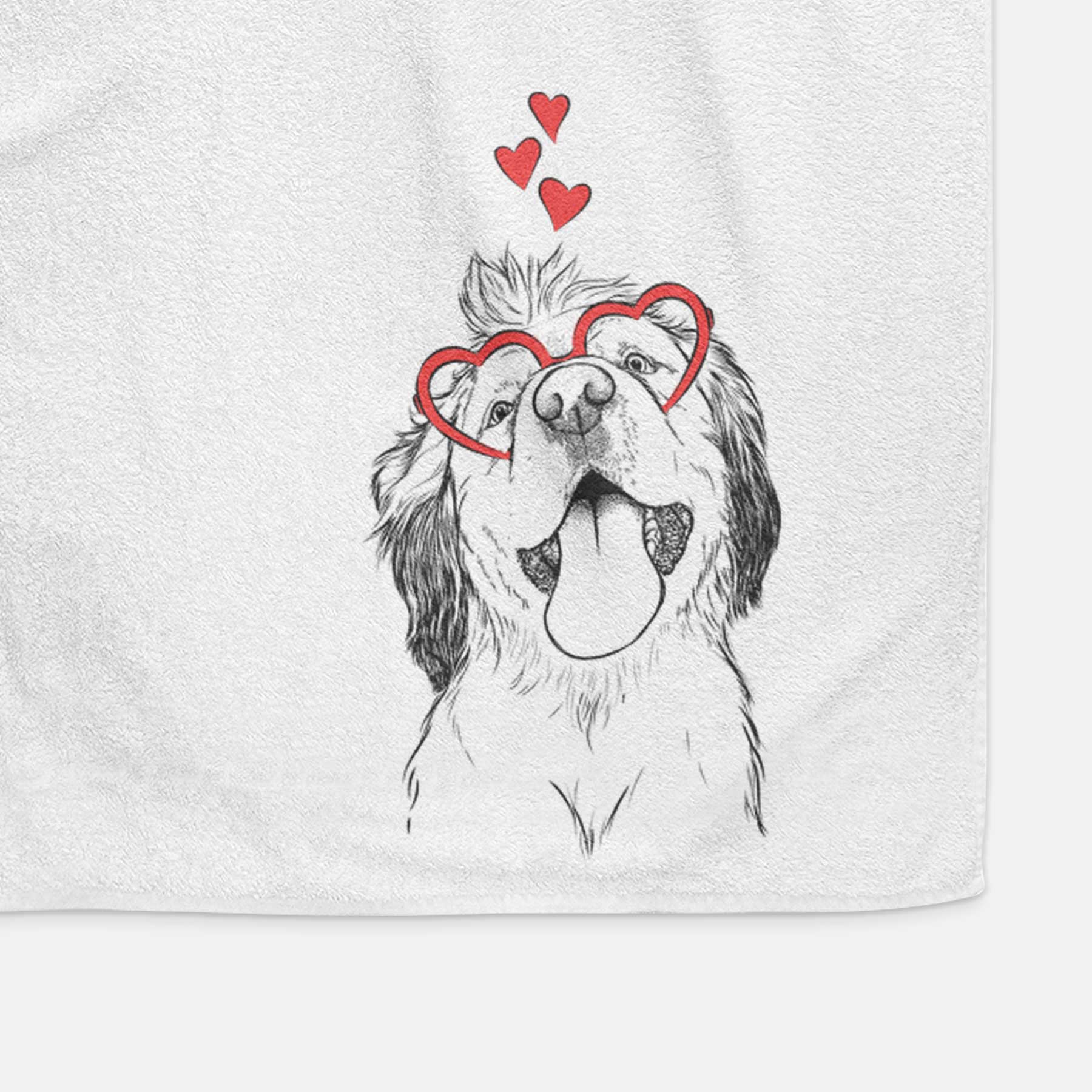 Sven the Double Merle Spaniel Aussie Mix Decorative Hand Towel