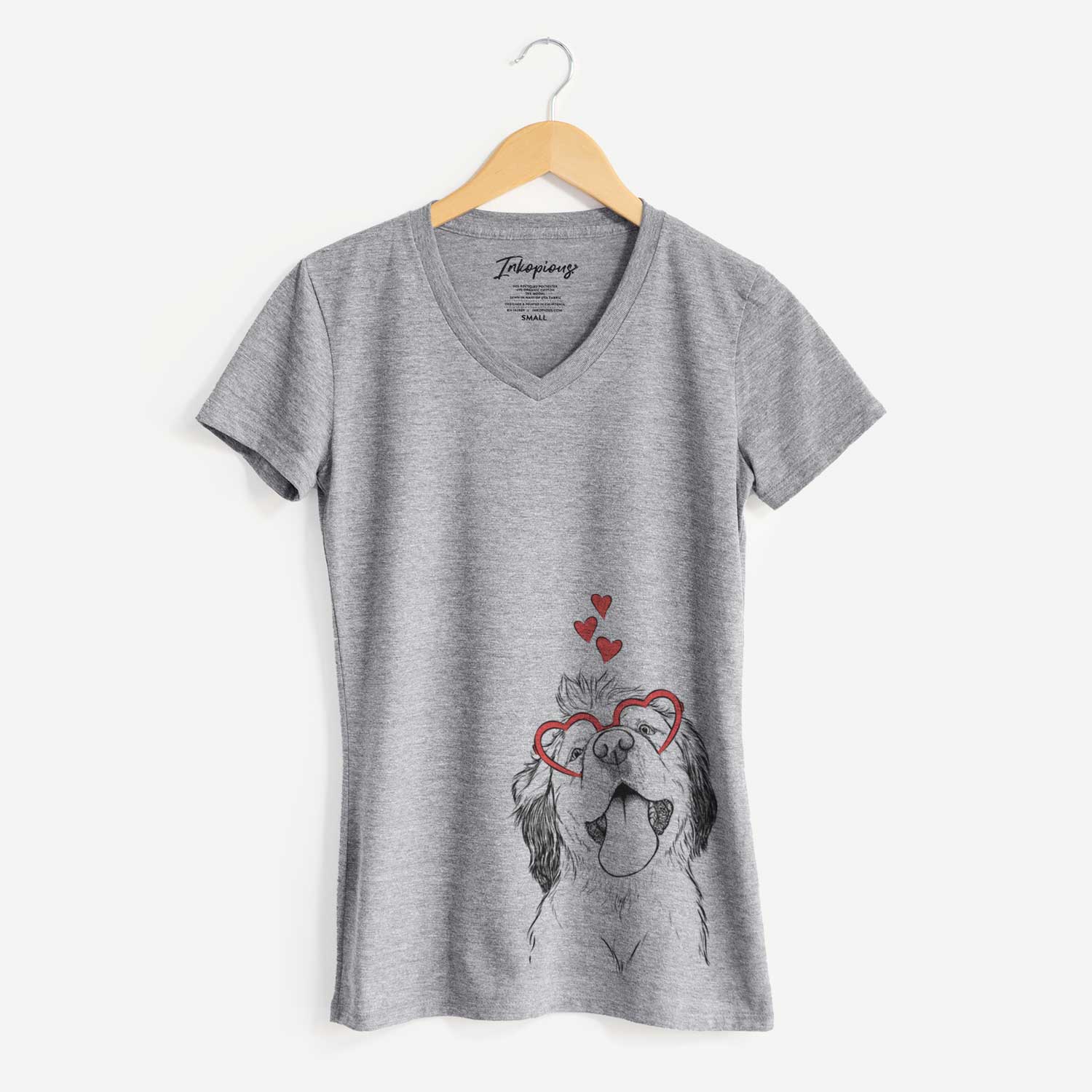 Valentine Sven the Double Merle Spaniel Aussie Mix - Women's V-neck Shirt