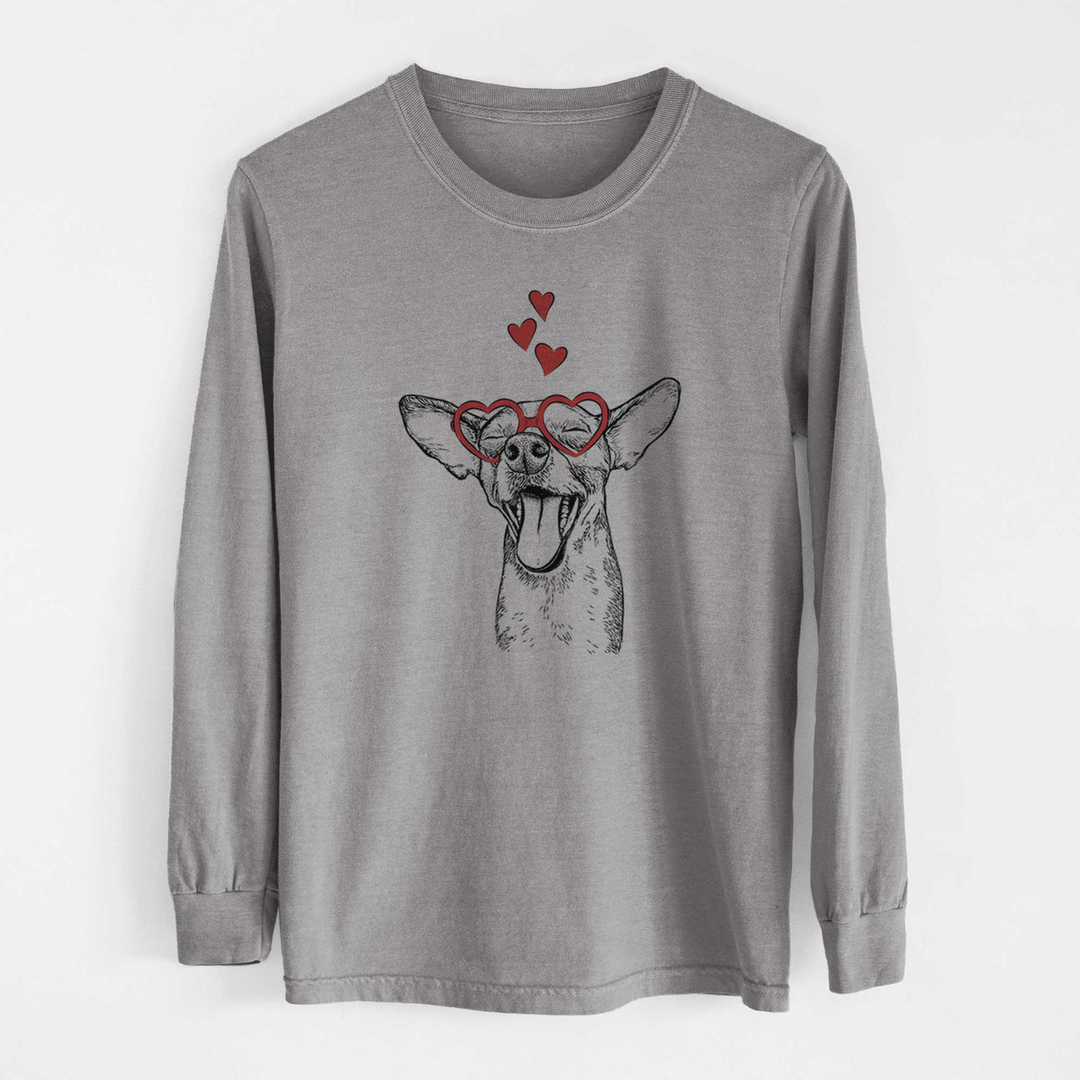 Valentine SweetBailey the Chihuahua Mix - Heavyweight 100% Cotton Long Sleeve