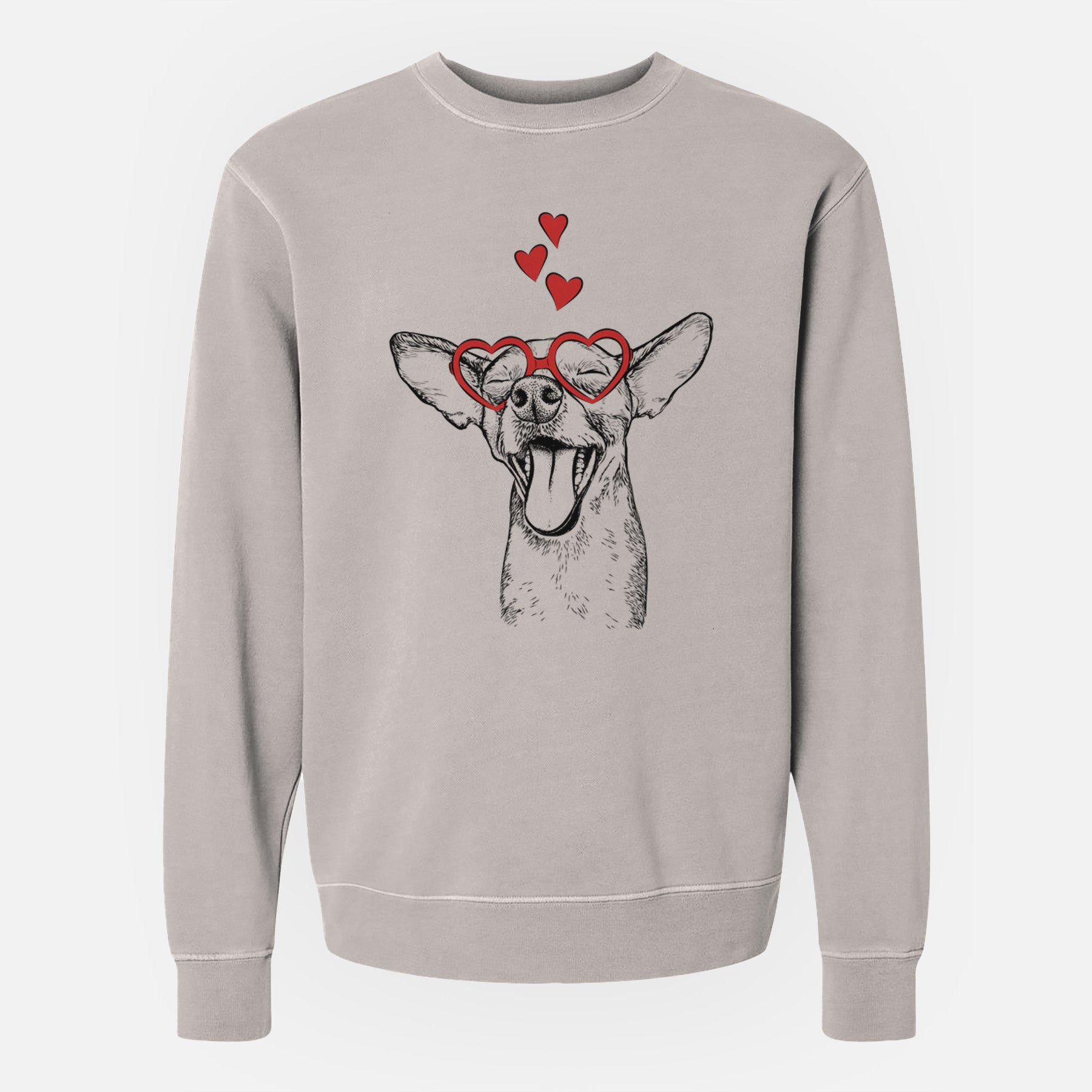 Valentine SweetBailey the Chihuahua Mix - Unisex Pigment Dyed Crew Sweatshirt