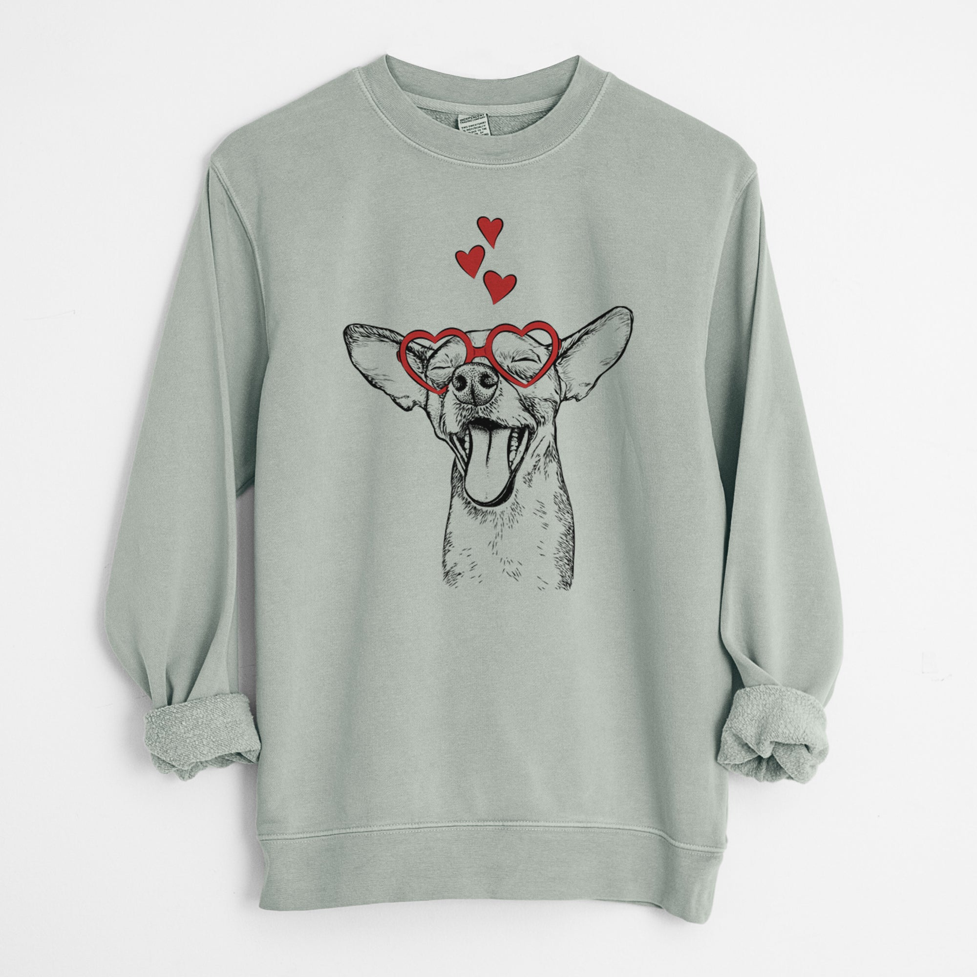 Valentine SweetBailey the Chihuahua Mix - Unisex Pigment Dyed Crew Sweatshirt