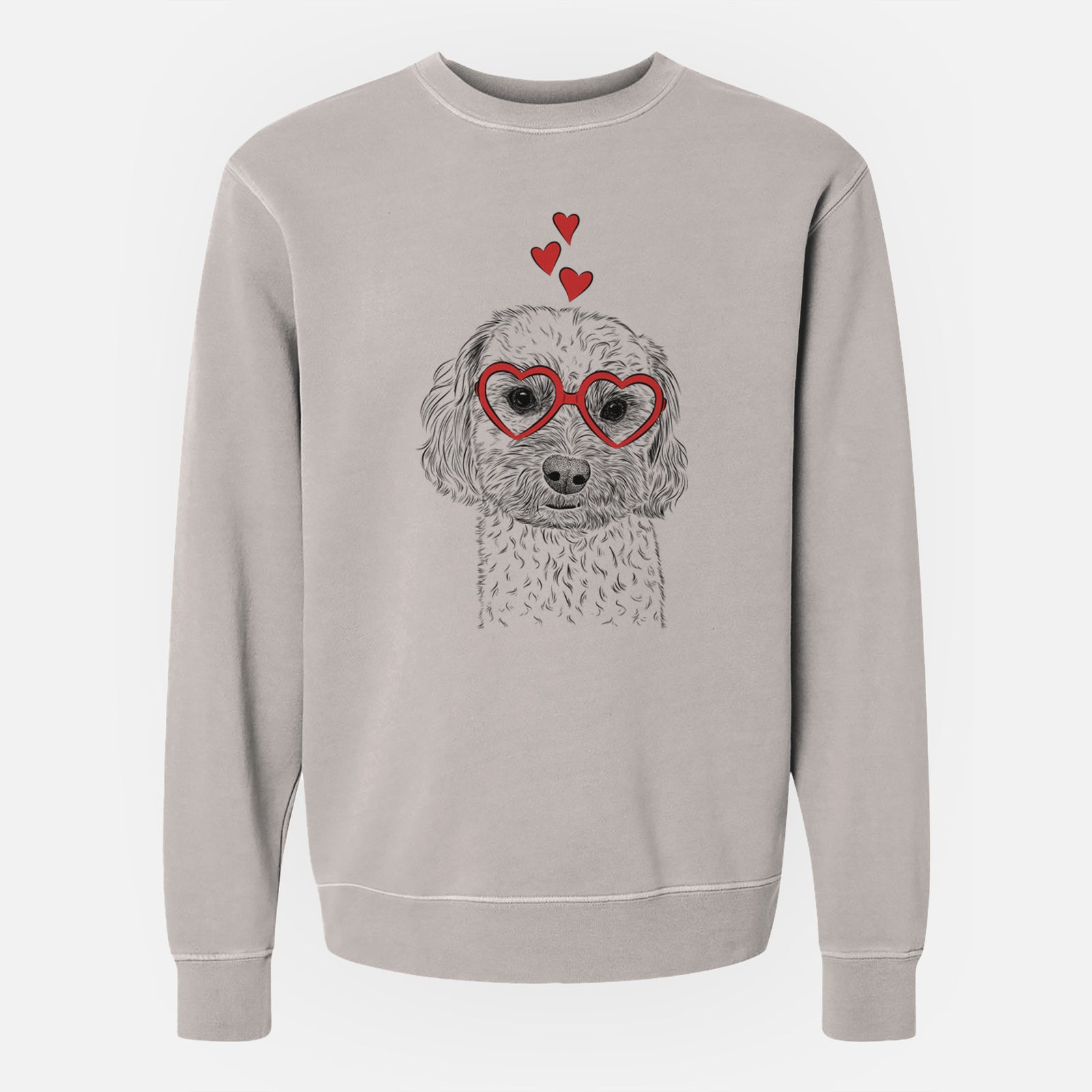Valentine Sweet George the Mixed Breed - Unisex Pigment Dyed Crew Sweatshirt