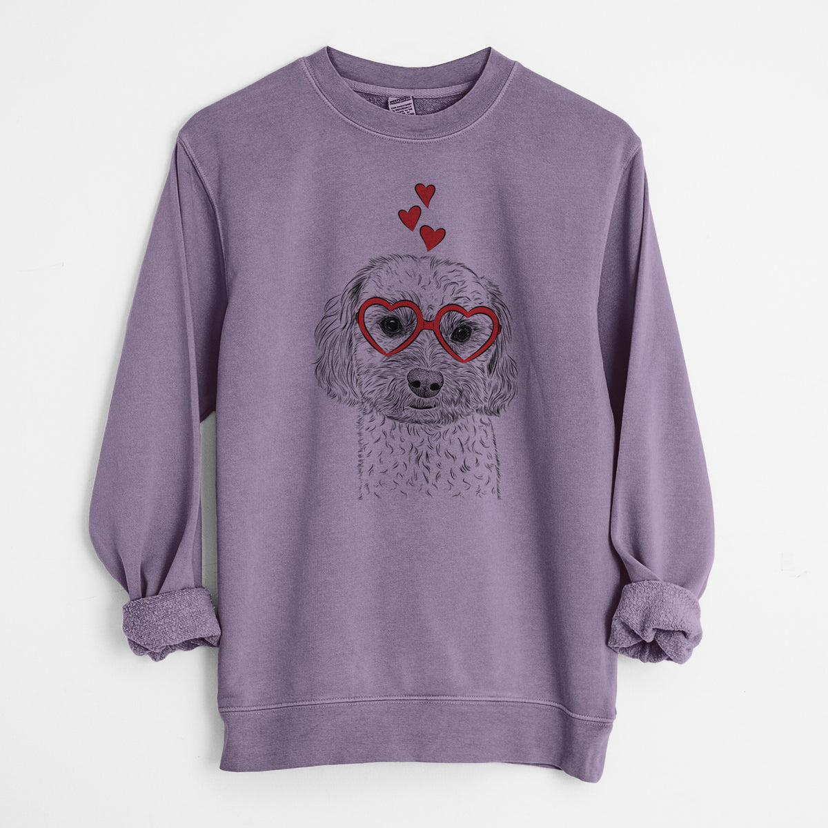 Valentine Sweet George the Mixed Breed - Unisex Pigment Dyed Crew Sweatshirt