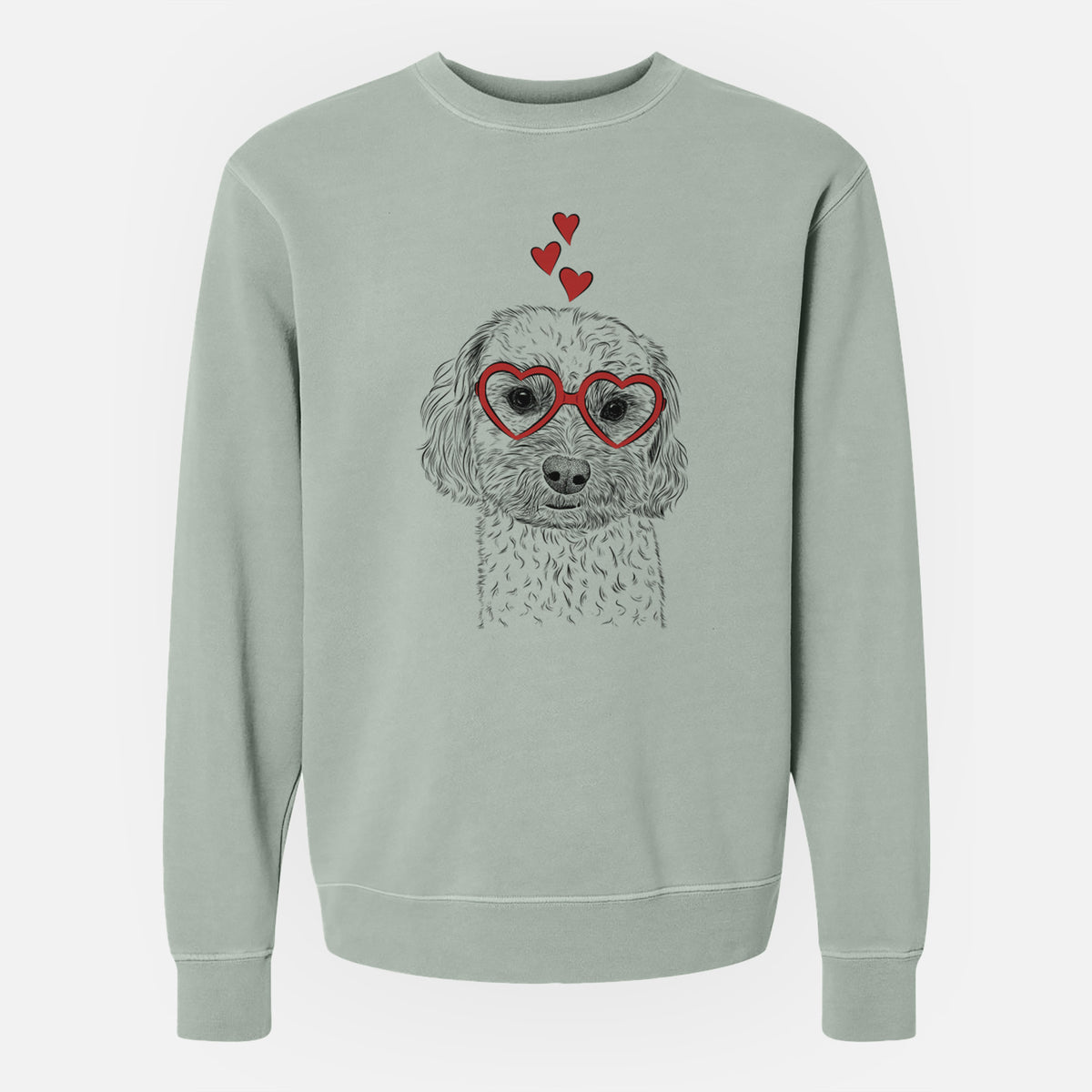 Valentine Sweet George the Mixed Breed - Unisex Pigment Dyed Crew Sweatshirt