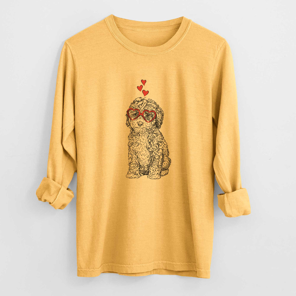 Valentine Sweet Tea the Mini Doodle - Heavyweight 100% Cotton Long Sleeve