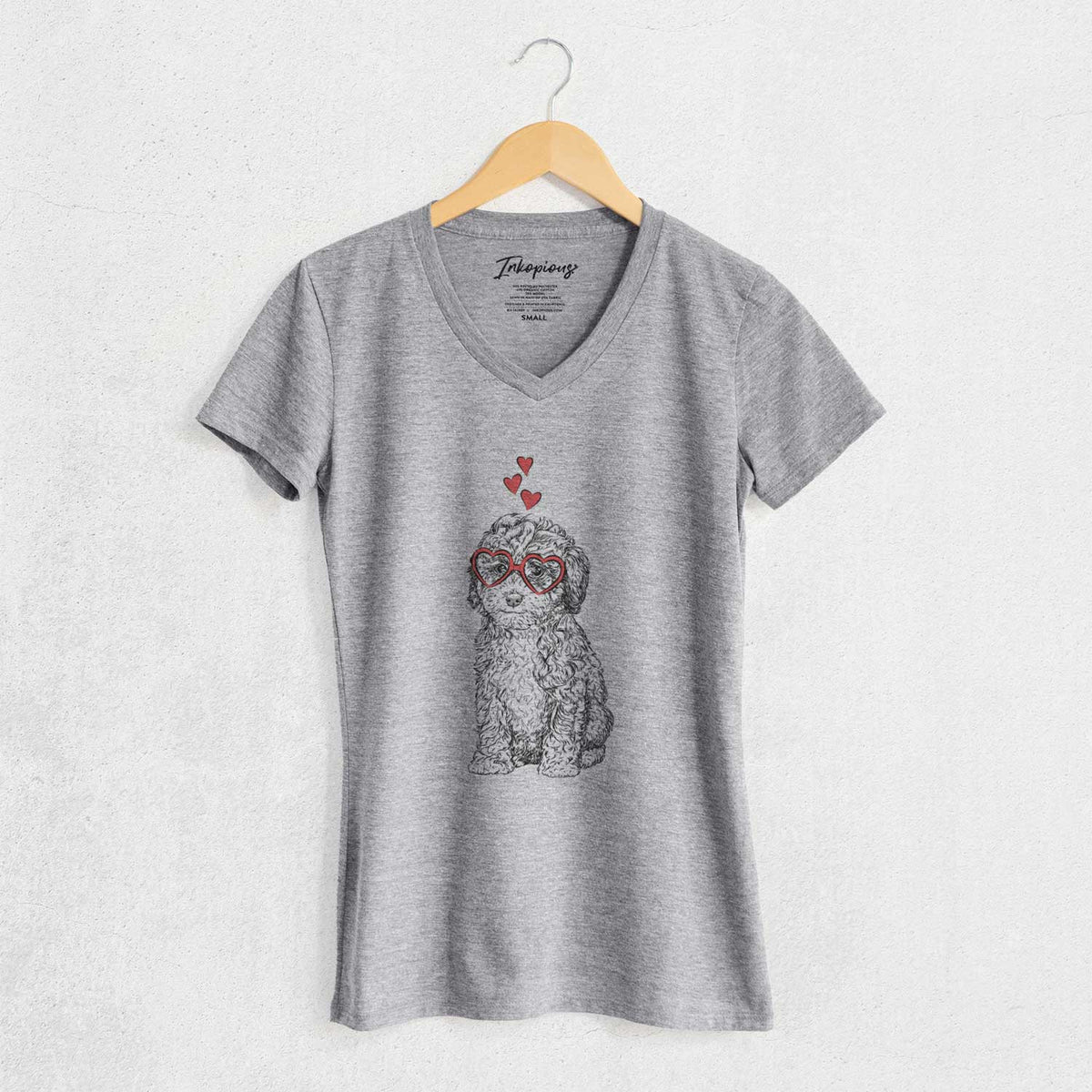 Valentine Sweet Tea the Mini Doodle - Women's V-neck Shirt