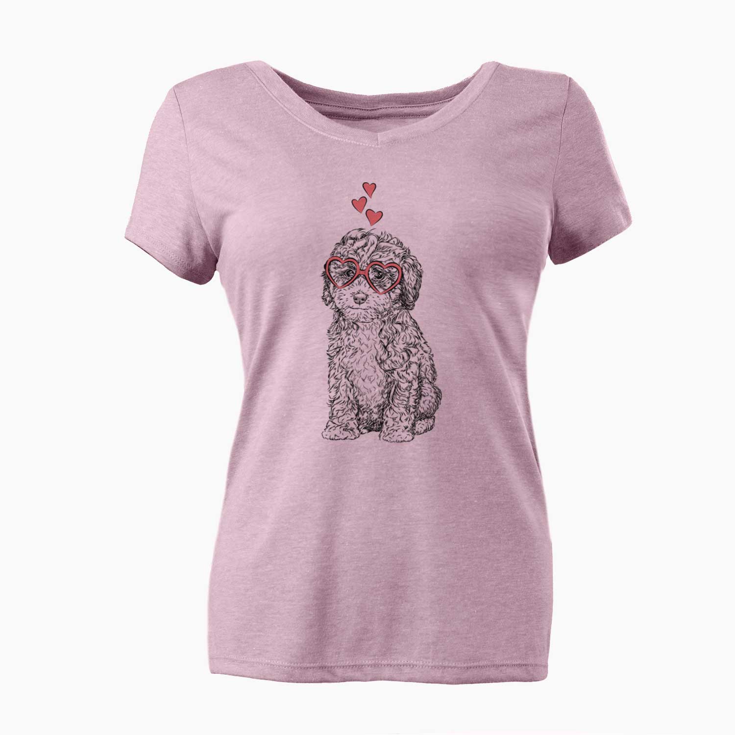 Valentine Sweet Tea the Mini Doodle - Women's V-neck Shirt