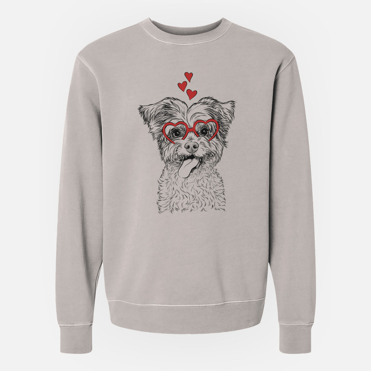 Valentine Sweetie the Terrier Mix - Unisex Pigment Dyed Crew Sweatshirt