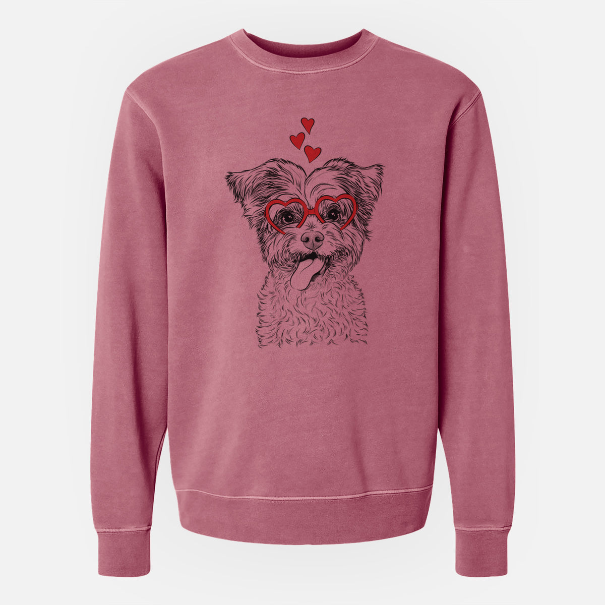 Valentine Sweetie the Terrier Mix - Unisex Pigment Dyed Crew Sweatshirt