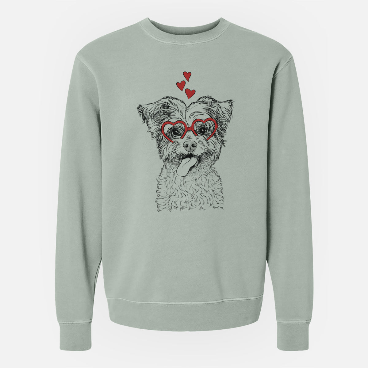 Valentine Sweetie the Terrier Mix - Unisex Pigment Dyed Crew Sweatshirt