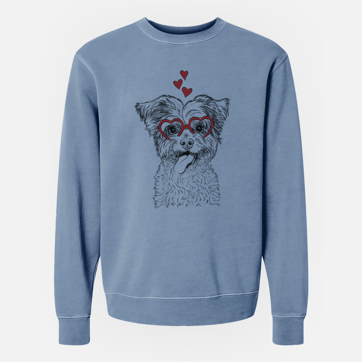 Valentine Sweetie the Terrier Mix - Unisex Pigment Dyed Crew Sweatshirt