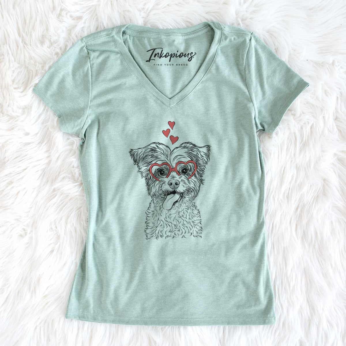 Valentine Sweetie the Terrier Mix - Women's V-neck Shirt